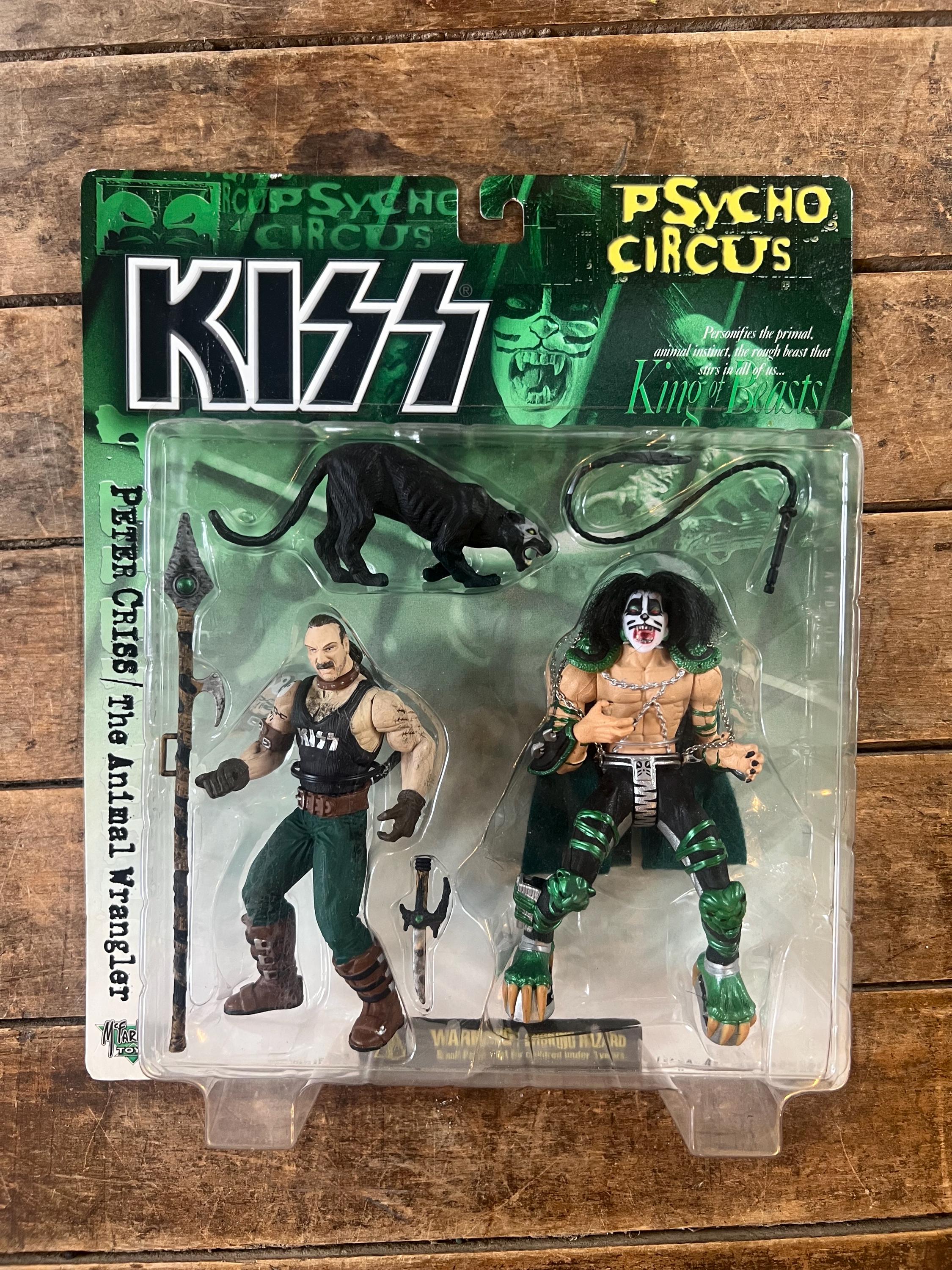 Vintage 1998 McFarlane Toys -KISS Psycho Circus Peter Criss Action Figure / The Animal Wrangler MOC - KISS Collectibles Original Sealed Card