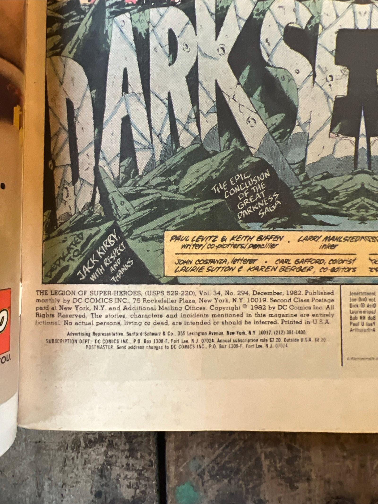 Legion of Super-Heroes #294 Newsstand Edition (1982) - DC Comic Book - Special Giant Size Issue