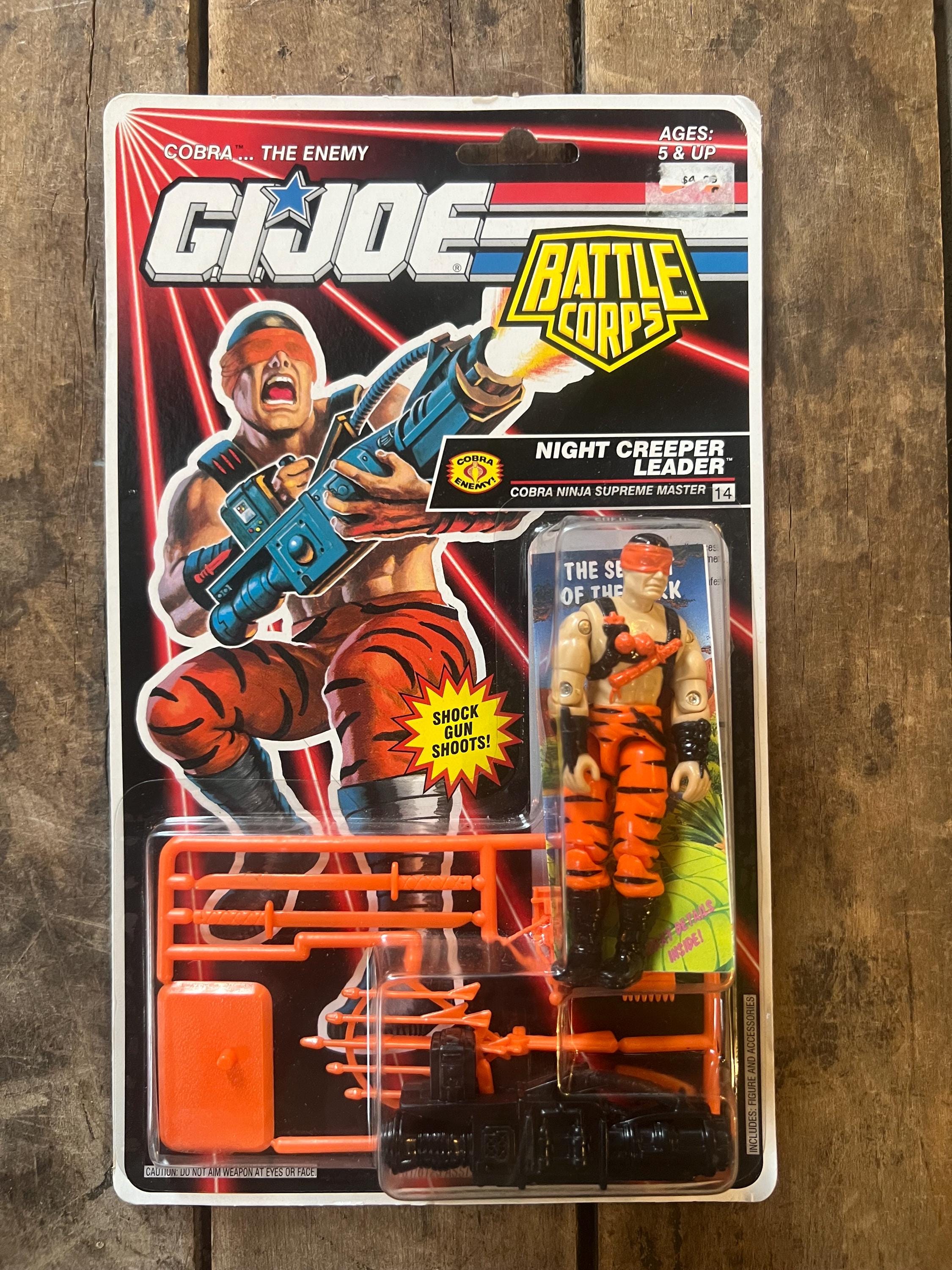 1992 Hasbro GI JOE ARAH - Battle Corps - Cobra Night Creeper Leader - Action Figure - Sealed on Original Card