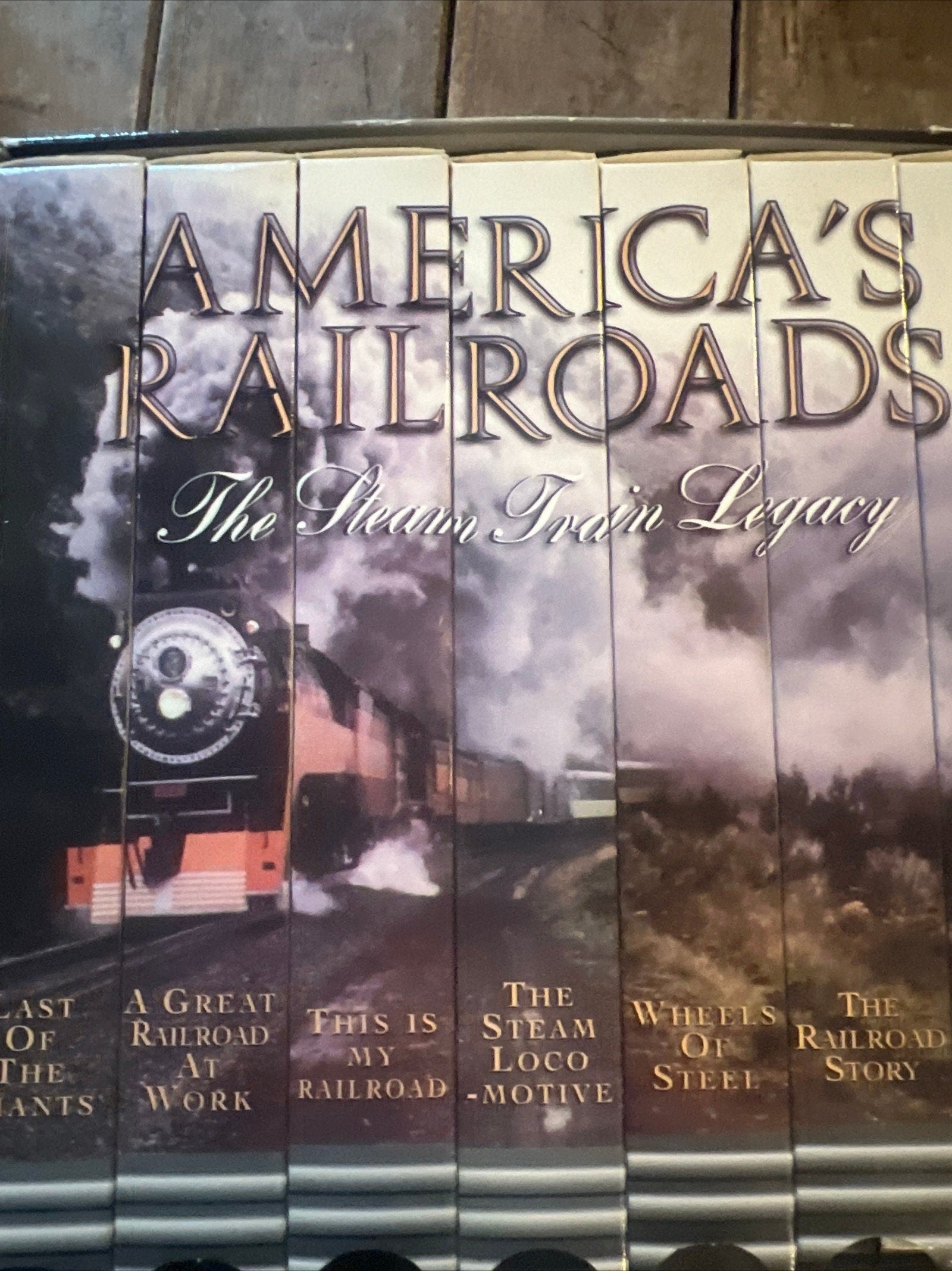 1995  America’s Railroad The Steam Train Legacy - Complete VHS Movie Box Set 7 Movie Lot