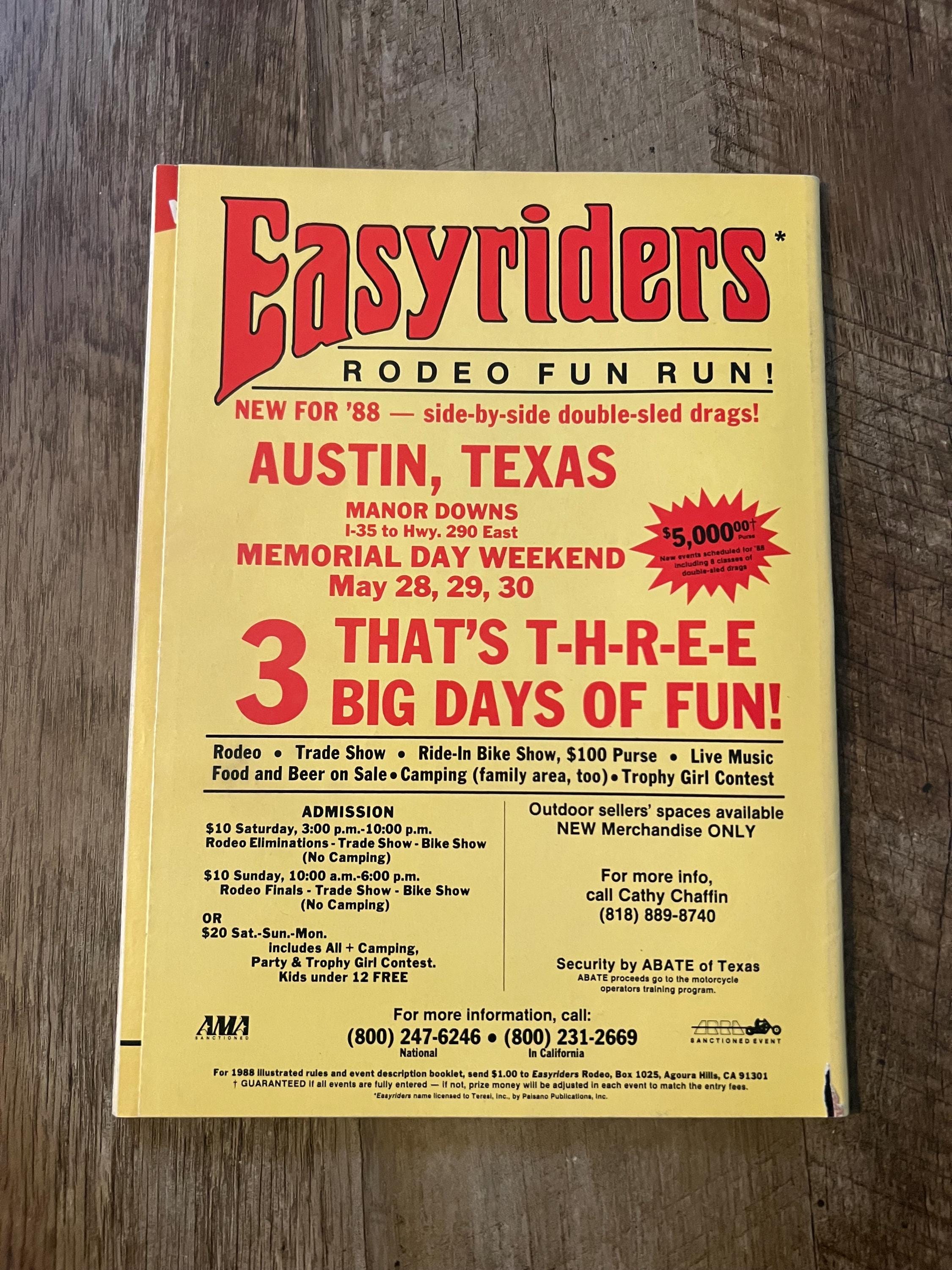 Vintage EASYRIDERS Magazine - May 1988 - Motorcycle Collectible