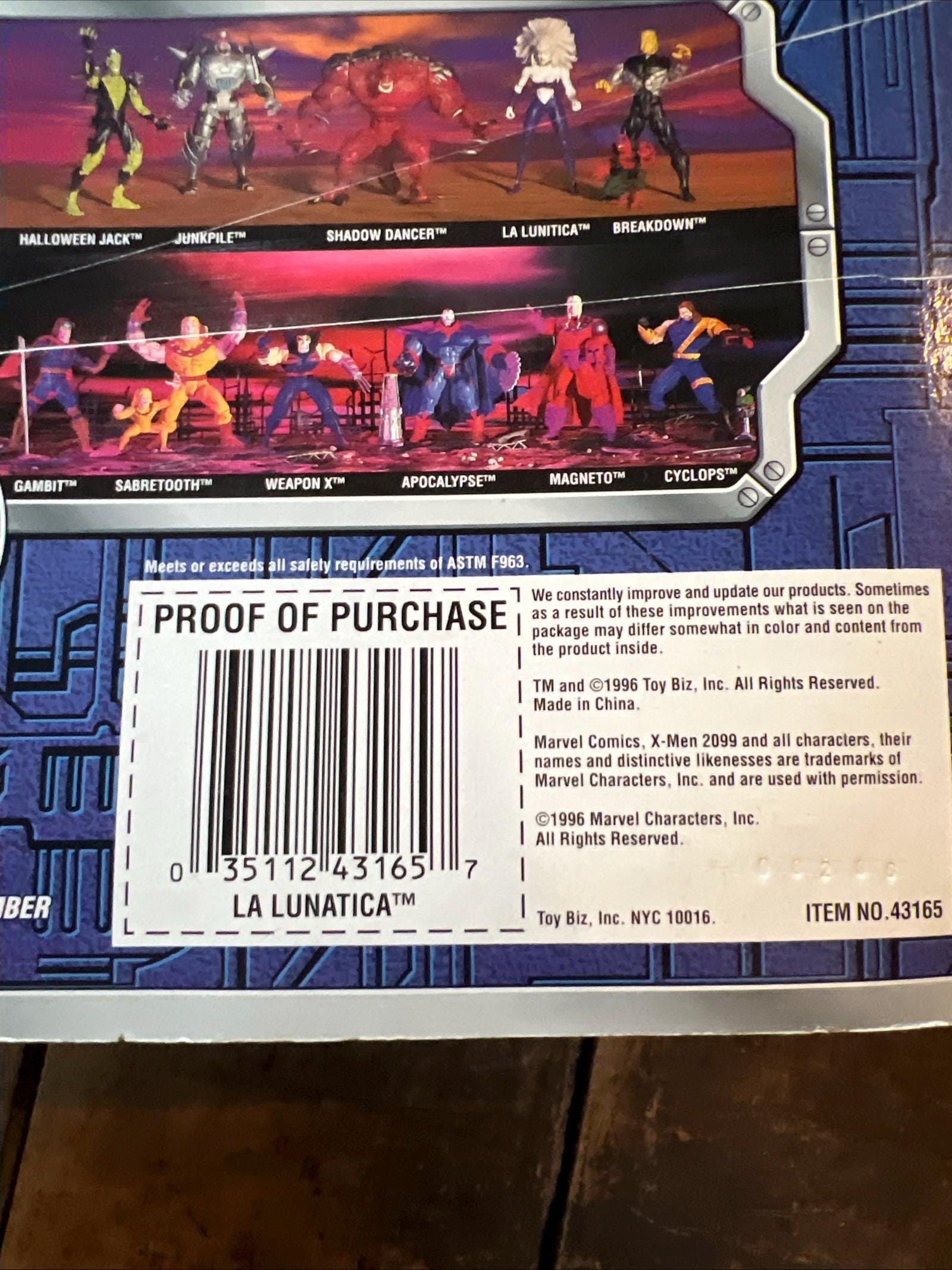 1996 Toy Biz - X-Men 2099 - LA LUNATICA Action Figure & Accessories - Original Card