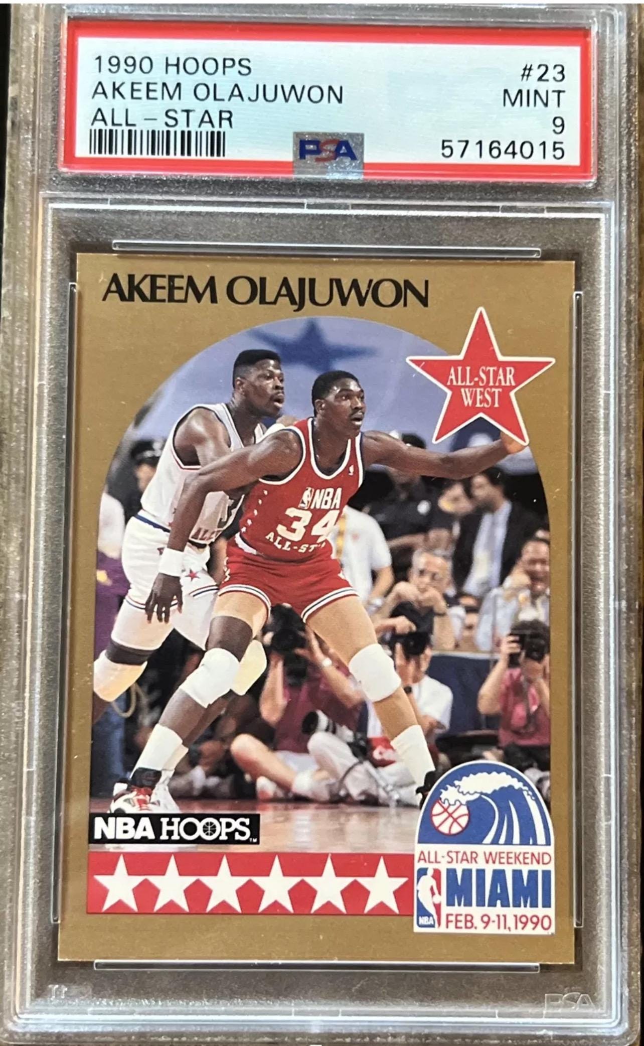 Akeem Olajuwon 1990 NBA Hoops All-Star Card - PSA 9 Mint