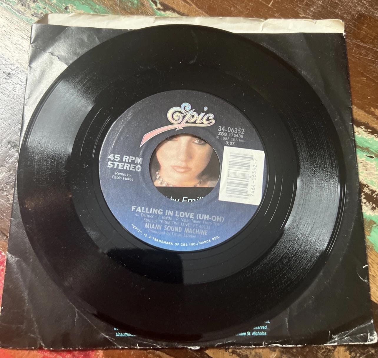 Miami Sound Machine - Falling In Love 45 Record - 1985 Retro Vinyl
