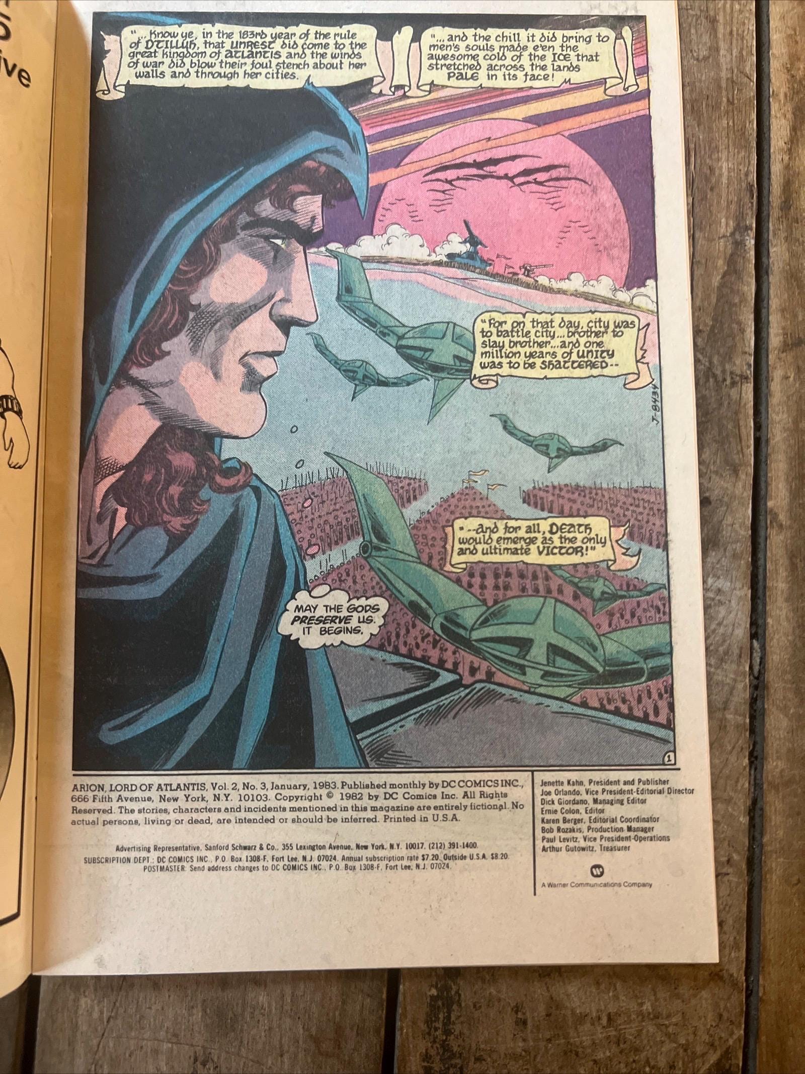 Arion, Lord of Atlantis #3 (1983) Volume 2 - DC Comics - Warner Communications Company