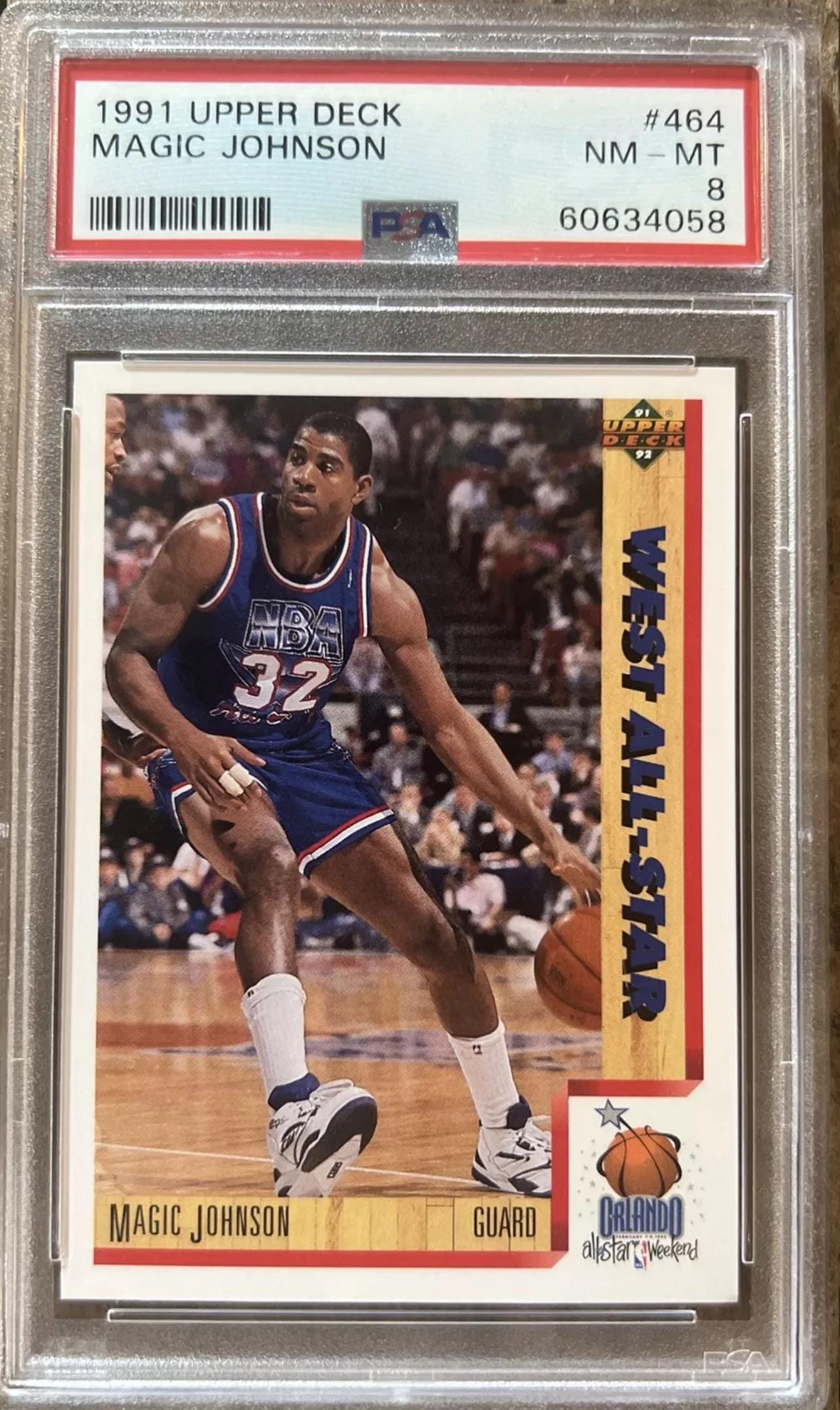 Vintage 1991 Upper Deck Magic Johnson All-Star Card - PSA 8