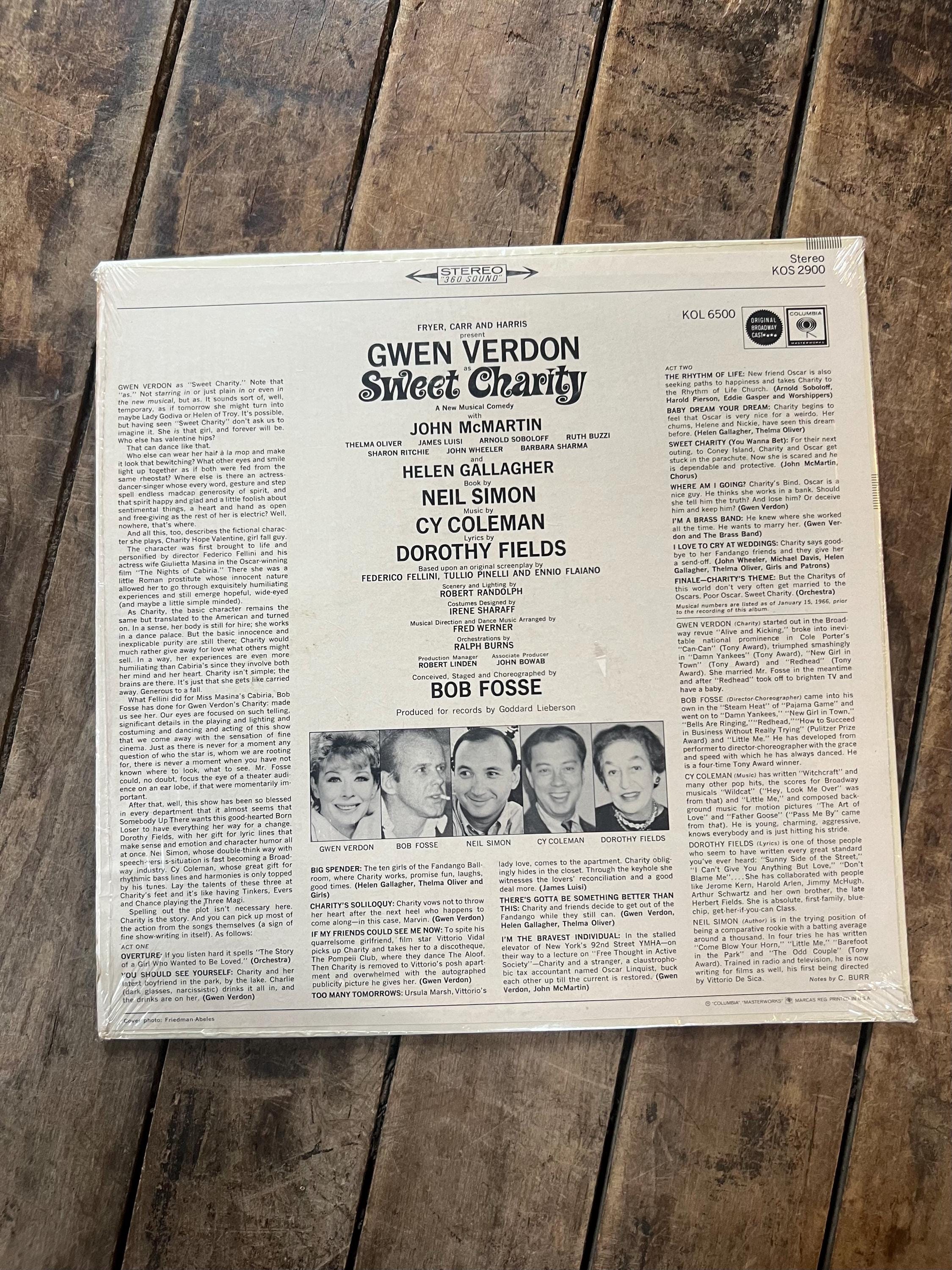 Vintage 1966 Gwen Verdon Sweet Charity LP - Columbia Masterworks Vinyl