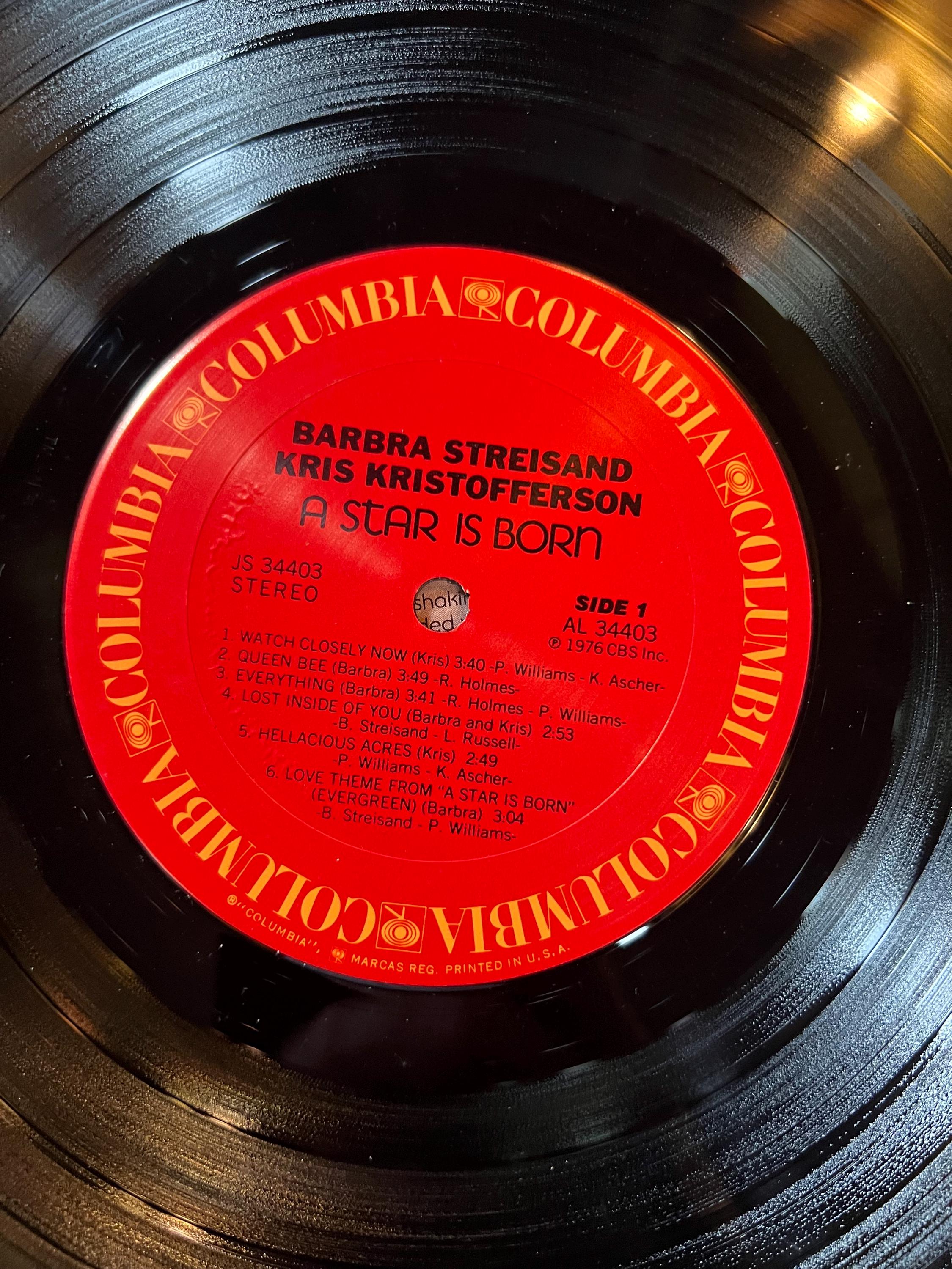 Barbra Streisand & Kris Kristoffer’s. " A Star is Born" LP - 1976 Columbia Retro Vinyl Record