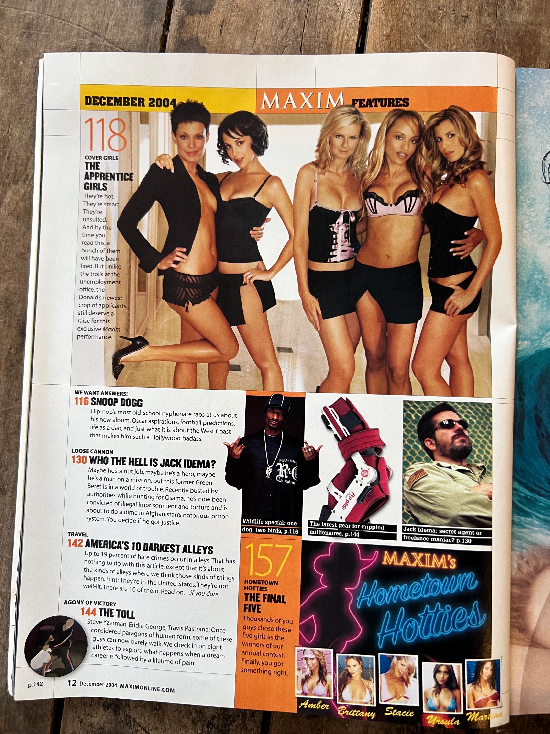MAXIM Magazine For Men - December 2004 Issue - The Girls Of The Apprentice Cover