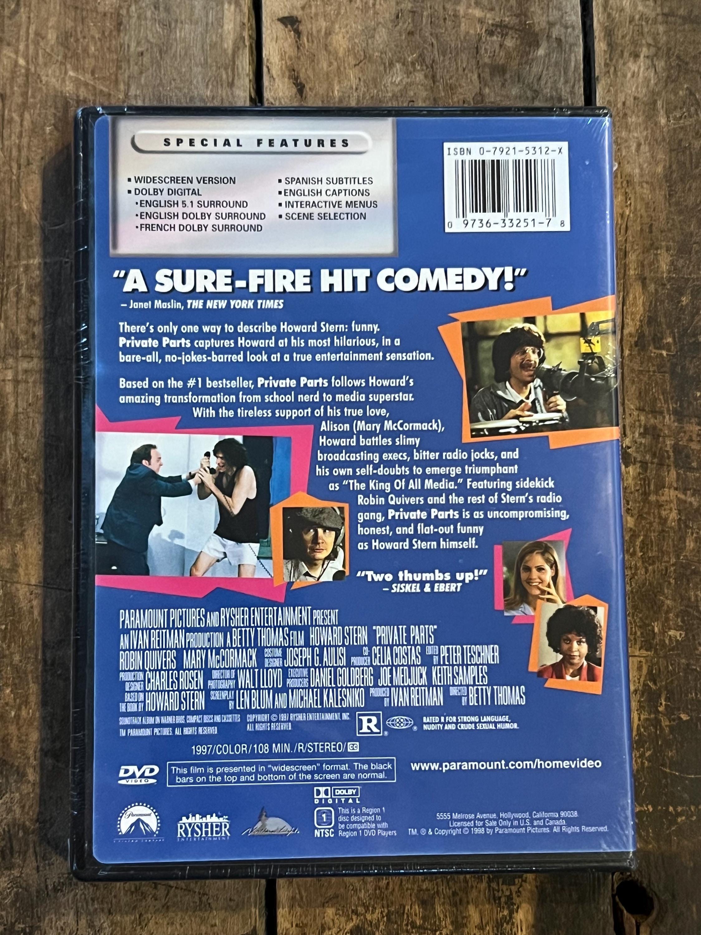 Howard Stern Private Parts ( DVD 1997 ) NOS - New Sealed