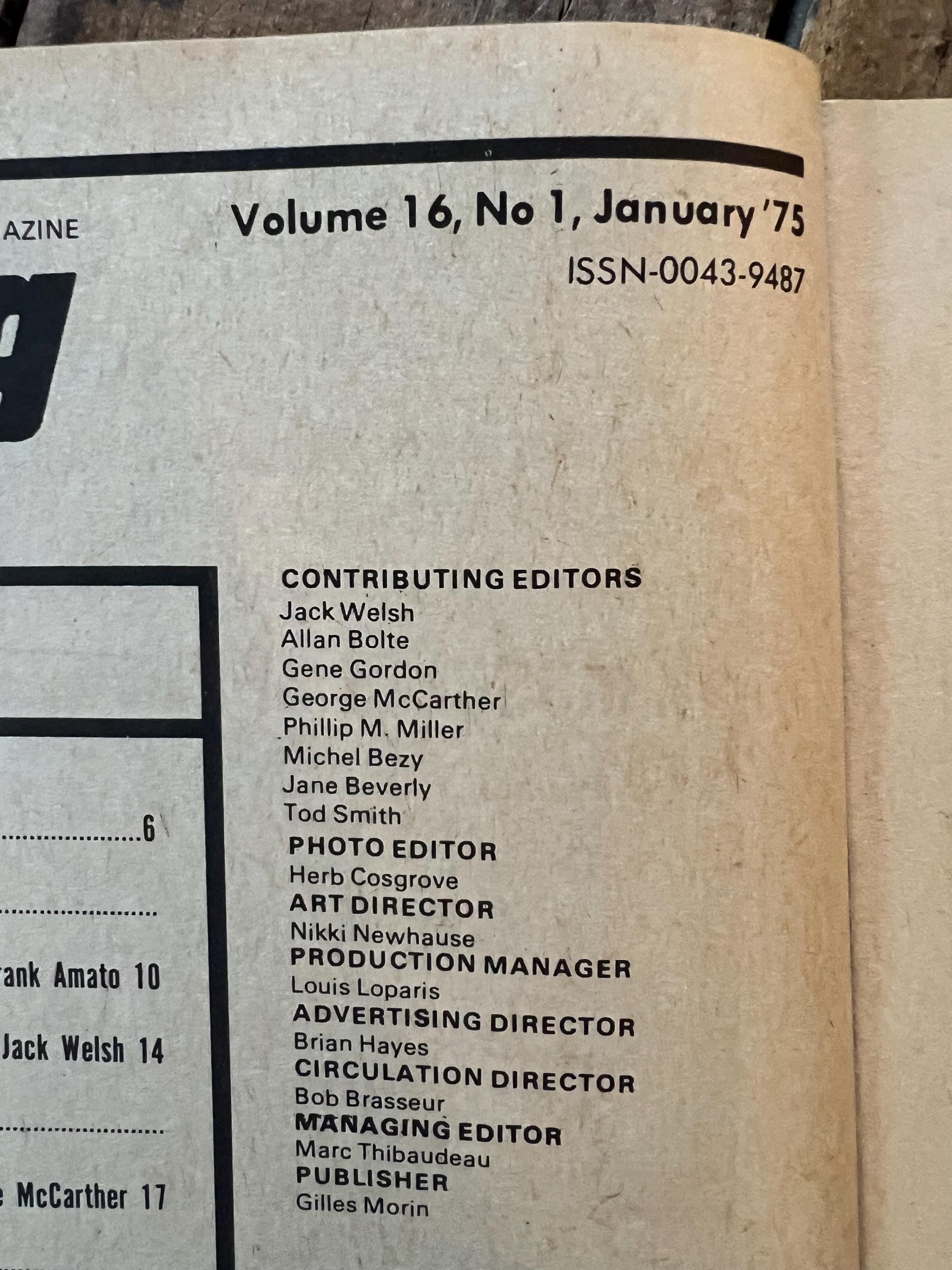 Wrestling Revue Magazine - January 1975 Issue - WWF / WWE / WWWF Star Dean Ho