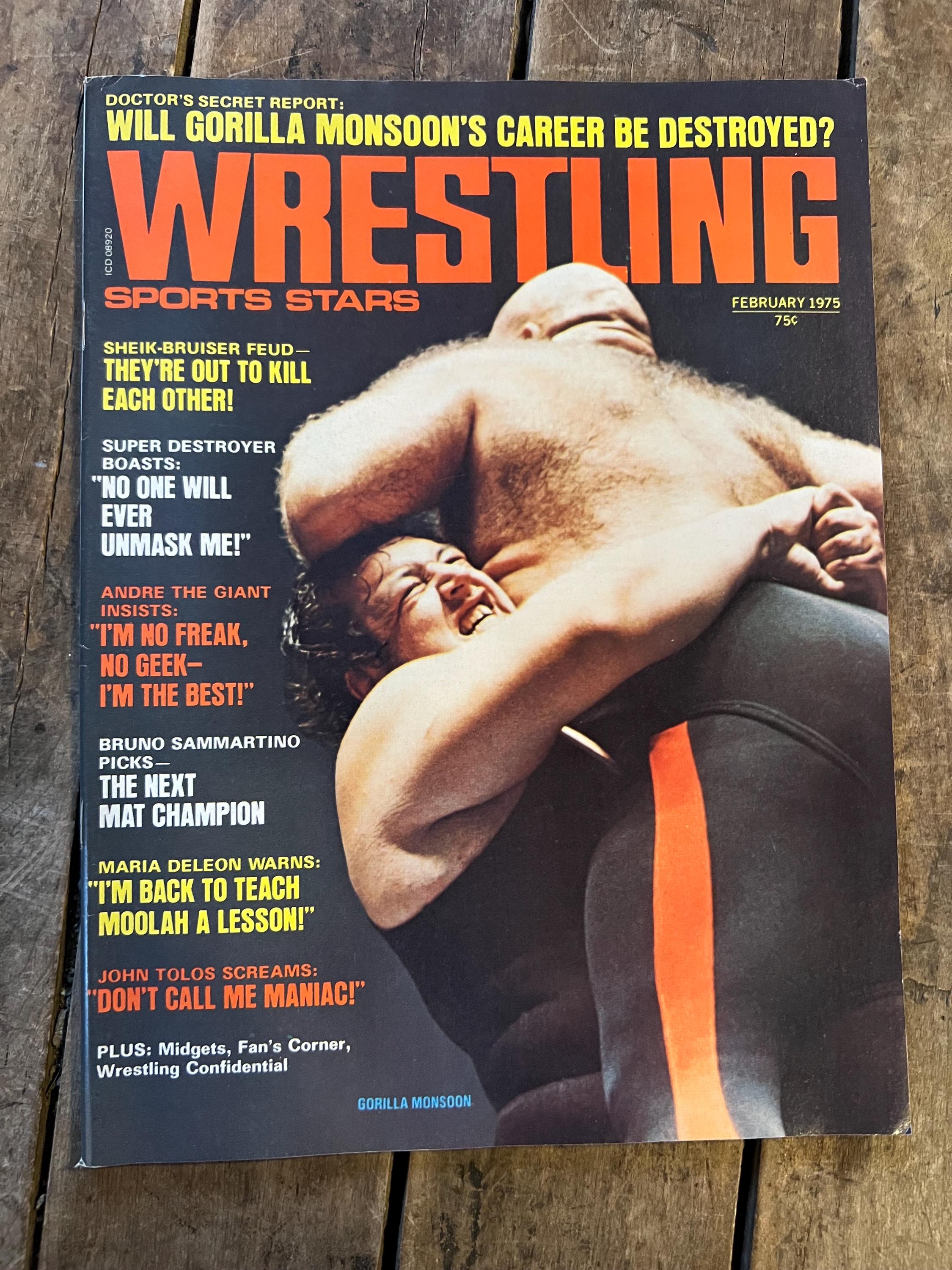 Wrestling Sports Stars Magazine  - February 1975 - WWF / WWE - Gorilla Monsoon