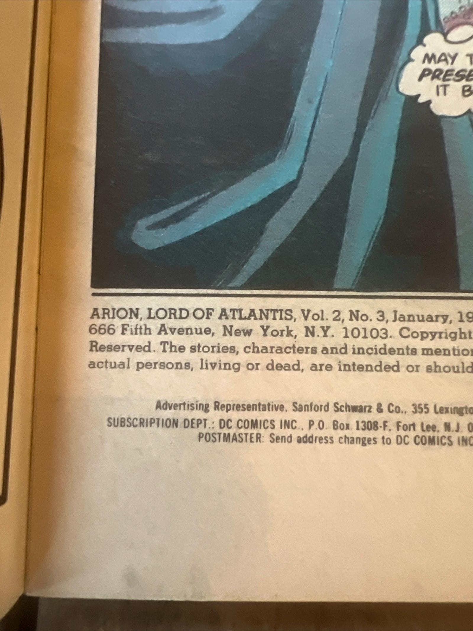 Arion, Lord of Atlantis #3 (1983) Volume 2 - DC Comics - Warner Communications Company