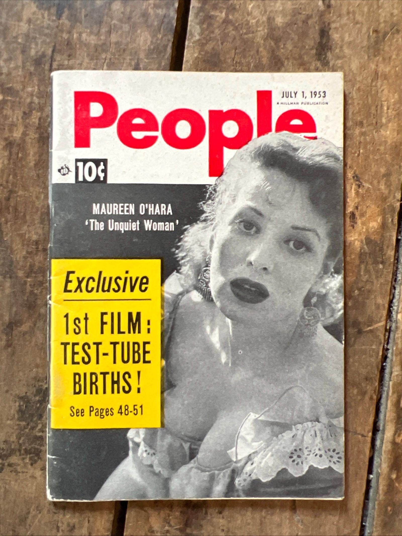 Vintage 1953 People Magazine: Maureen O'Hara Cover - July Issue