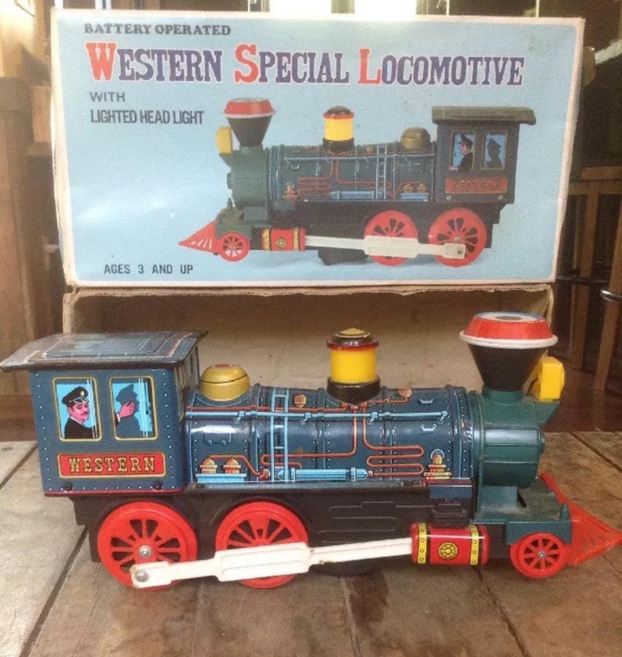 Vintage Western Special Locomotive Toy Train - Made in Korea - With Original Box