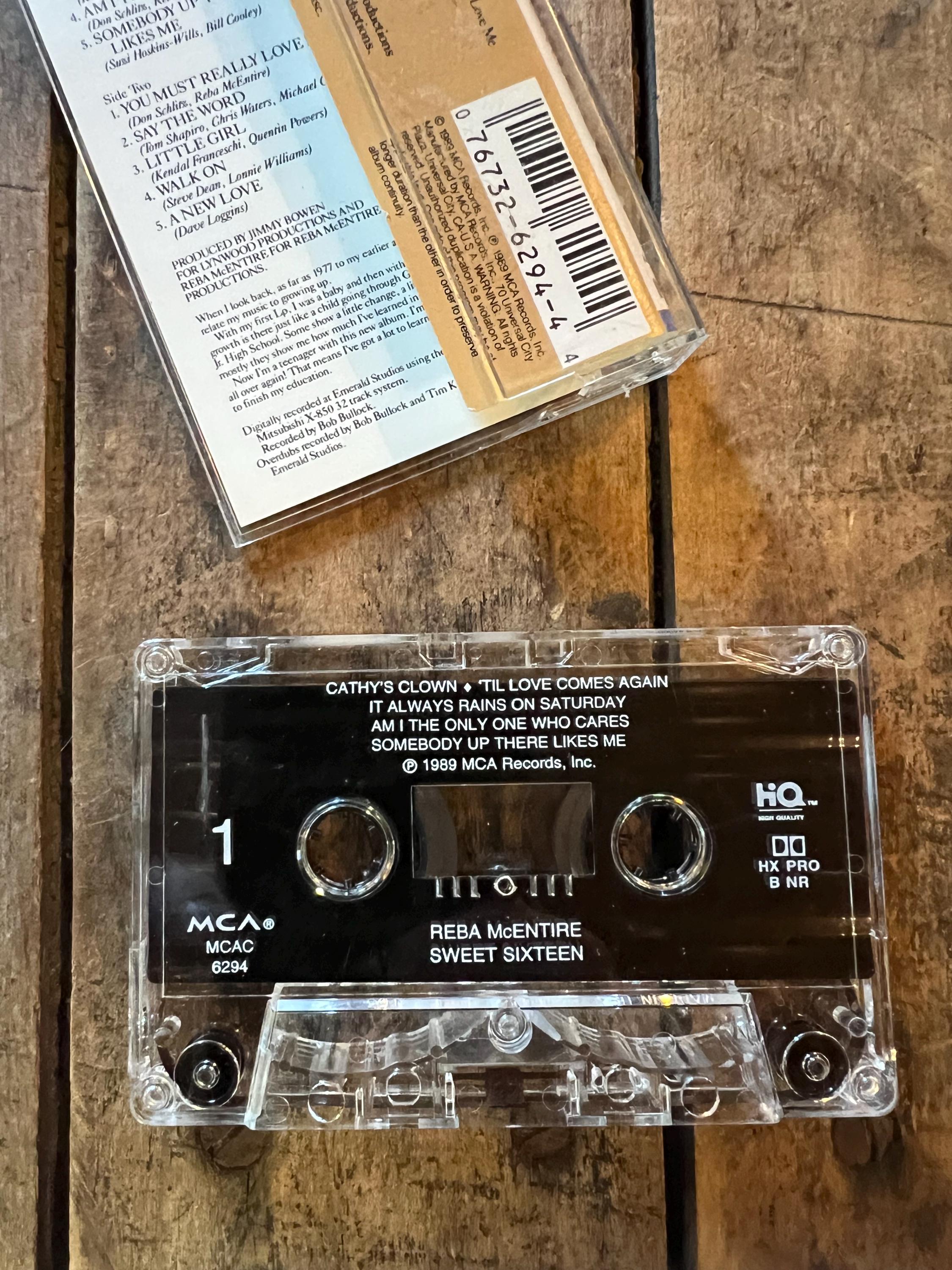 1989 Reba McEntire “Sweet Sixteen ” Cassette Tape - MCA Records