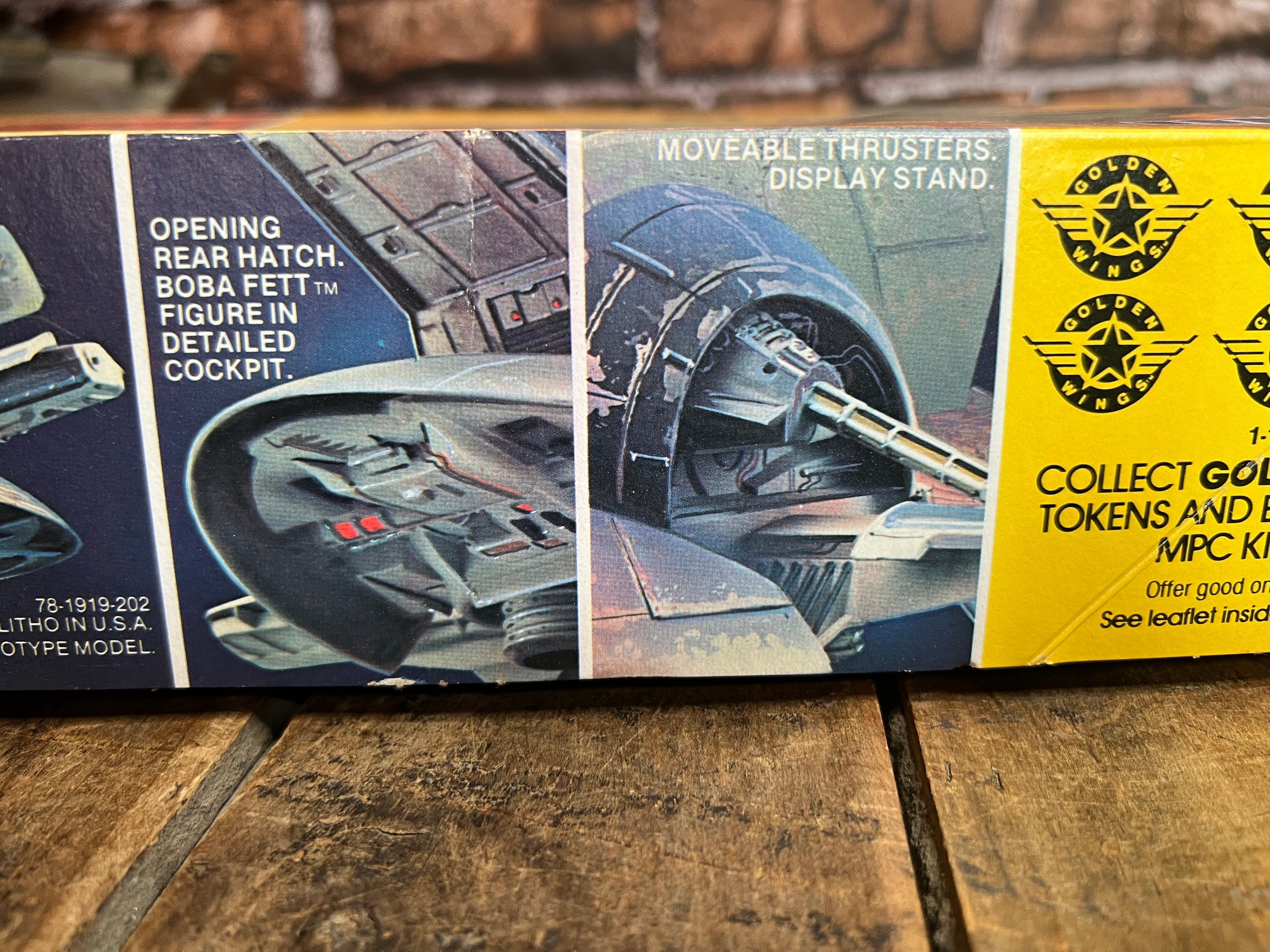 Vintage 1982  Star Wars The Empire Strikes Back - Boba Fett’s Slave 1  - MPC Model Kit   Empty Box - Star Wars Cover Art - Mandalorian