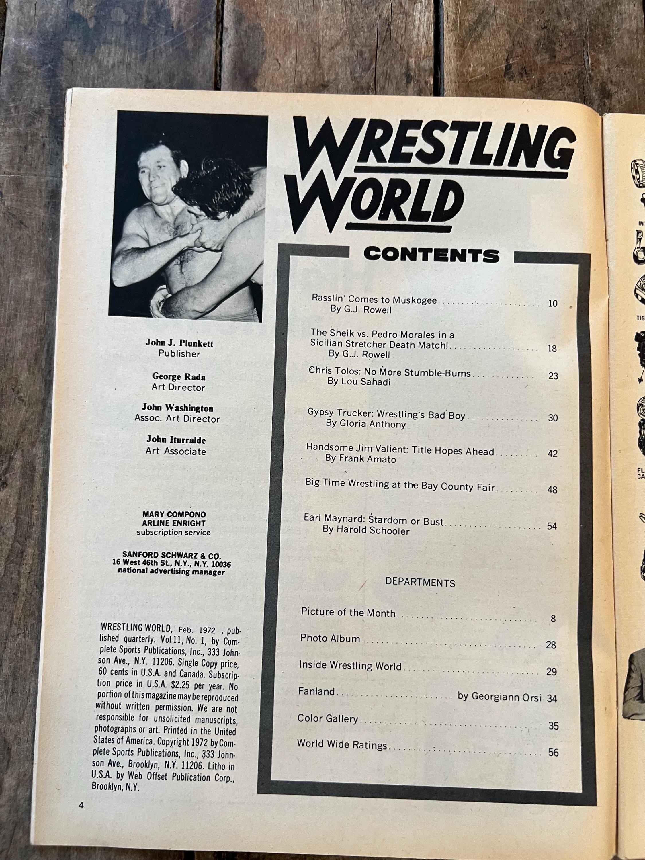 Wrestling World Magazine  - January / February 1972 Issue WWF / WWE