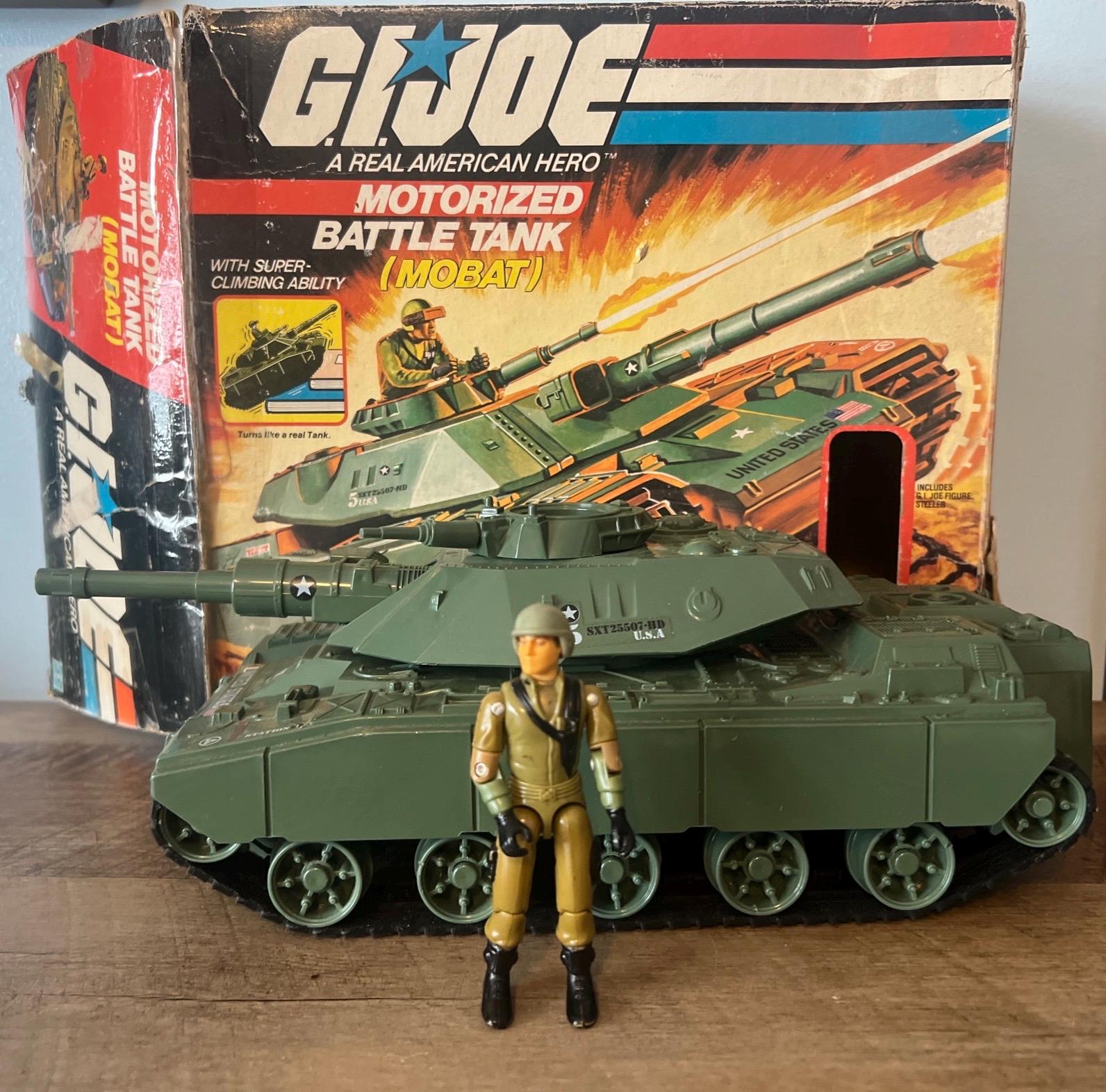 Vintage 1982 GI JOE MOBAT Battle Tank & 1983 Steeler Figure - Original Box