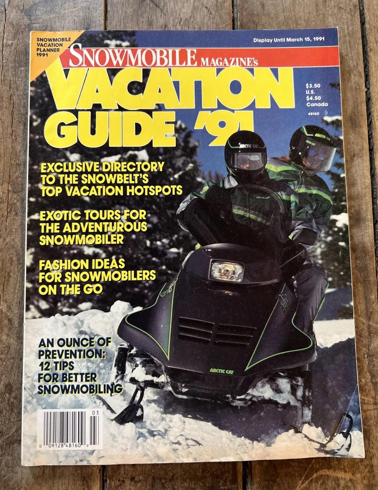 Vintage 1991 Snowmobile Vacation Guide Magazine