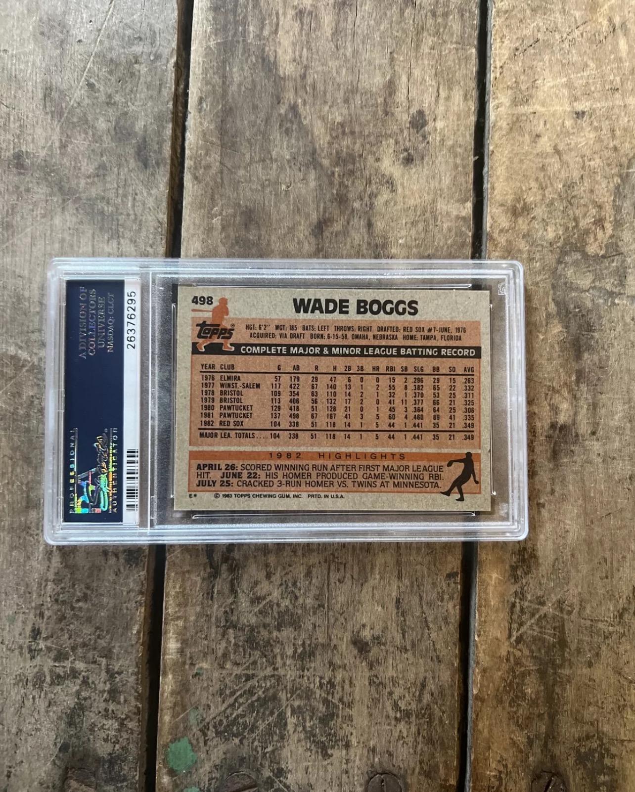 1983 Topps Wade Boggs Rookie Card - PSA 6 - Boston Red Sox