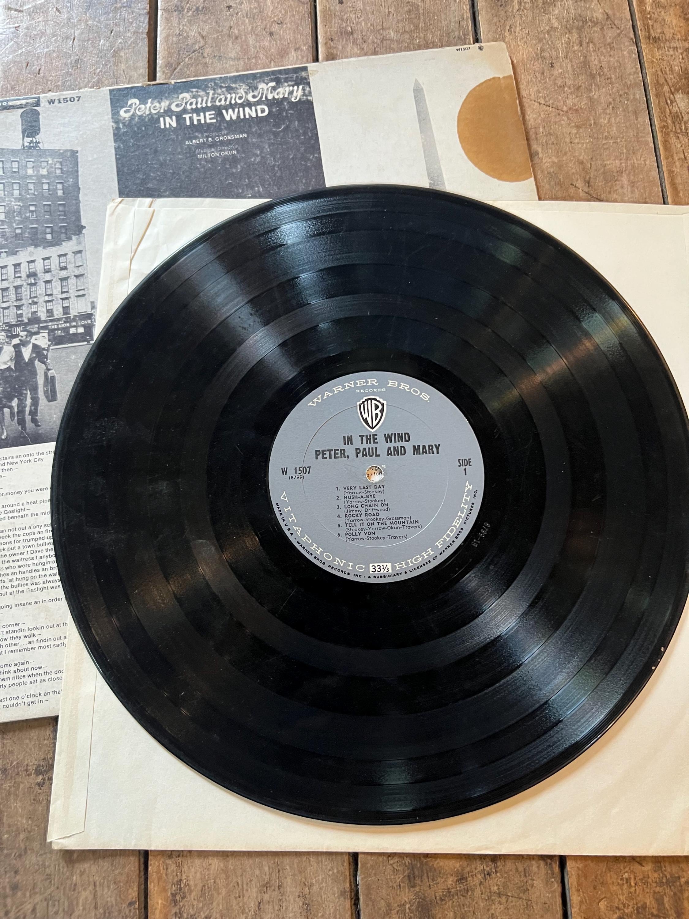 Peter Paul and Mary "In The Wind" LP - 1963 Warner Bros Retro Vinyl Record