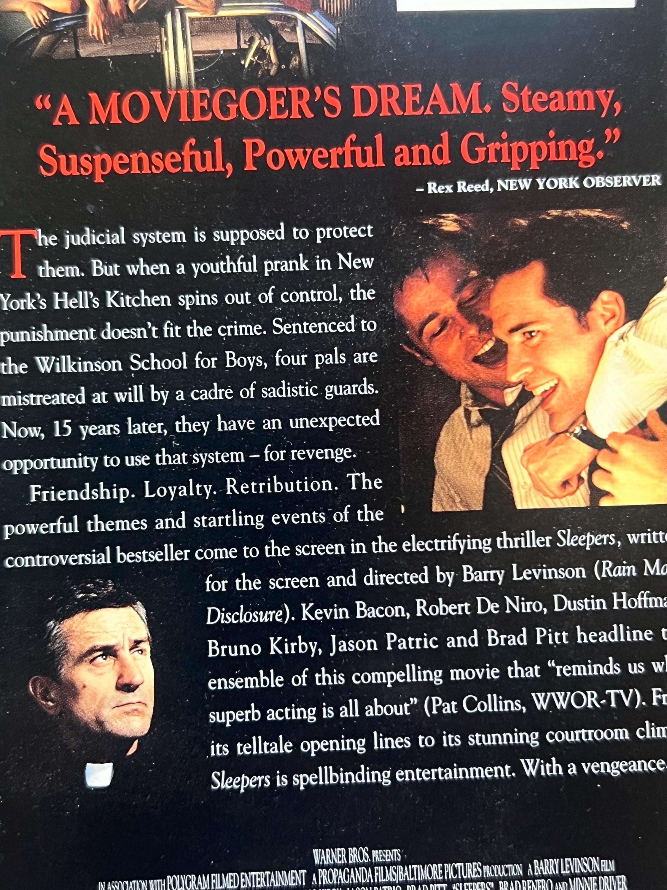 SLEEPERS - VHS Movie ( 1996 ) - Starring Robert DeNiro, Brad Pitt & Kevin Bacon