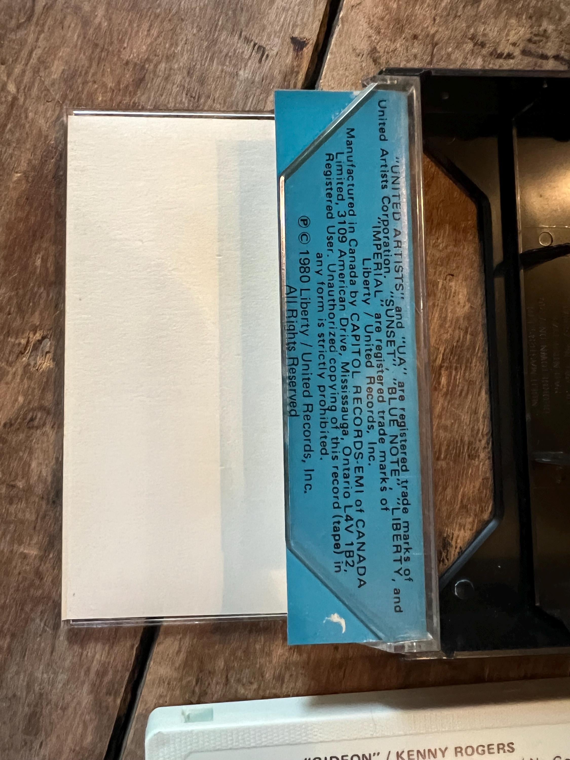 1980 Kenny Rogers  “Gideon” Cassette Tape - United Artists Records - Country