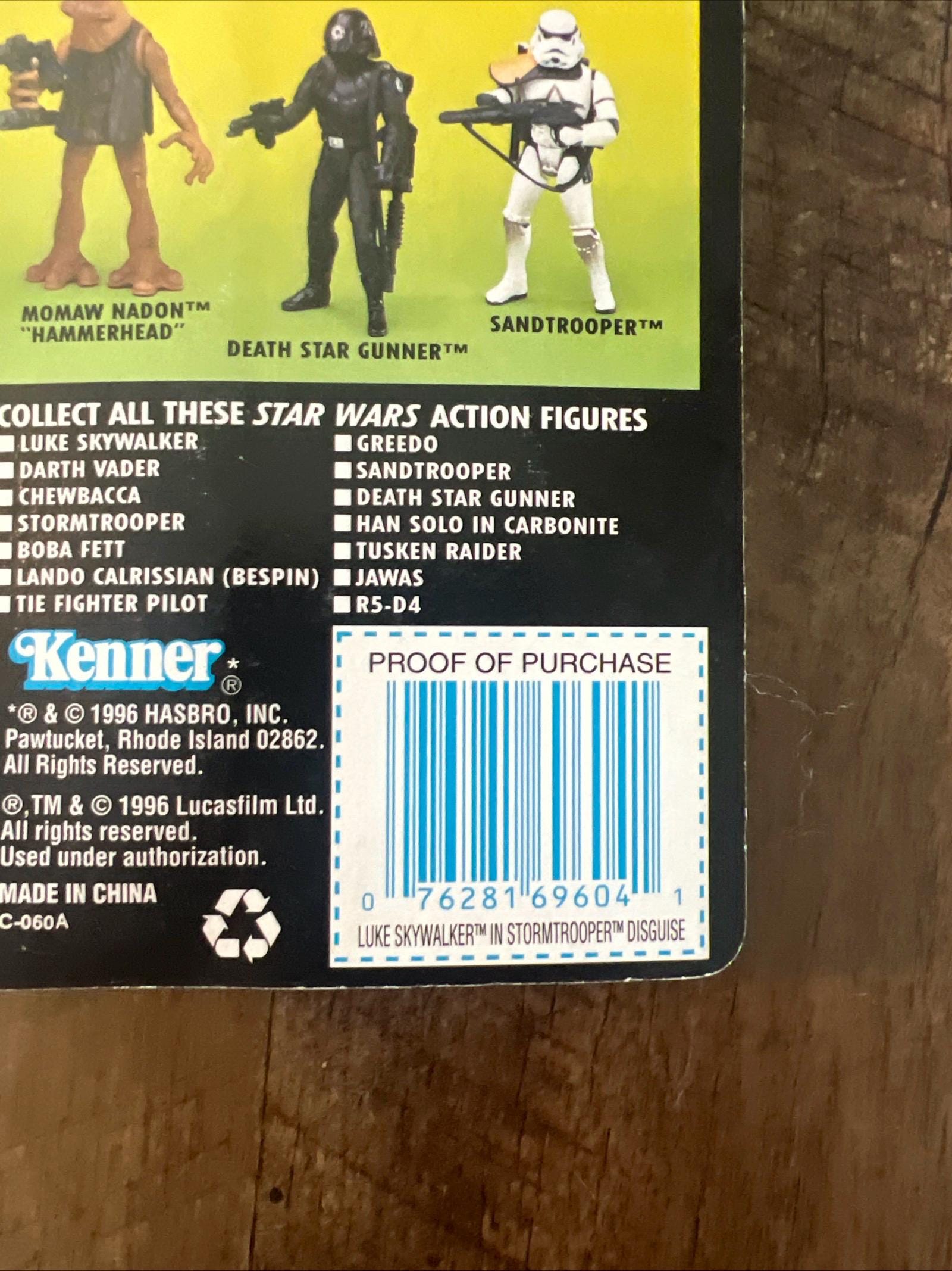 1996 Kenner Star Wars Luke Skywalker Stormtrooper Disguise Action Figure - MOC