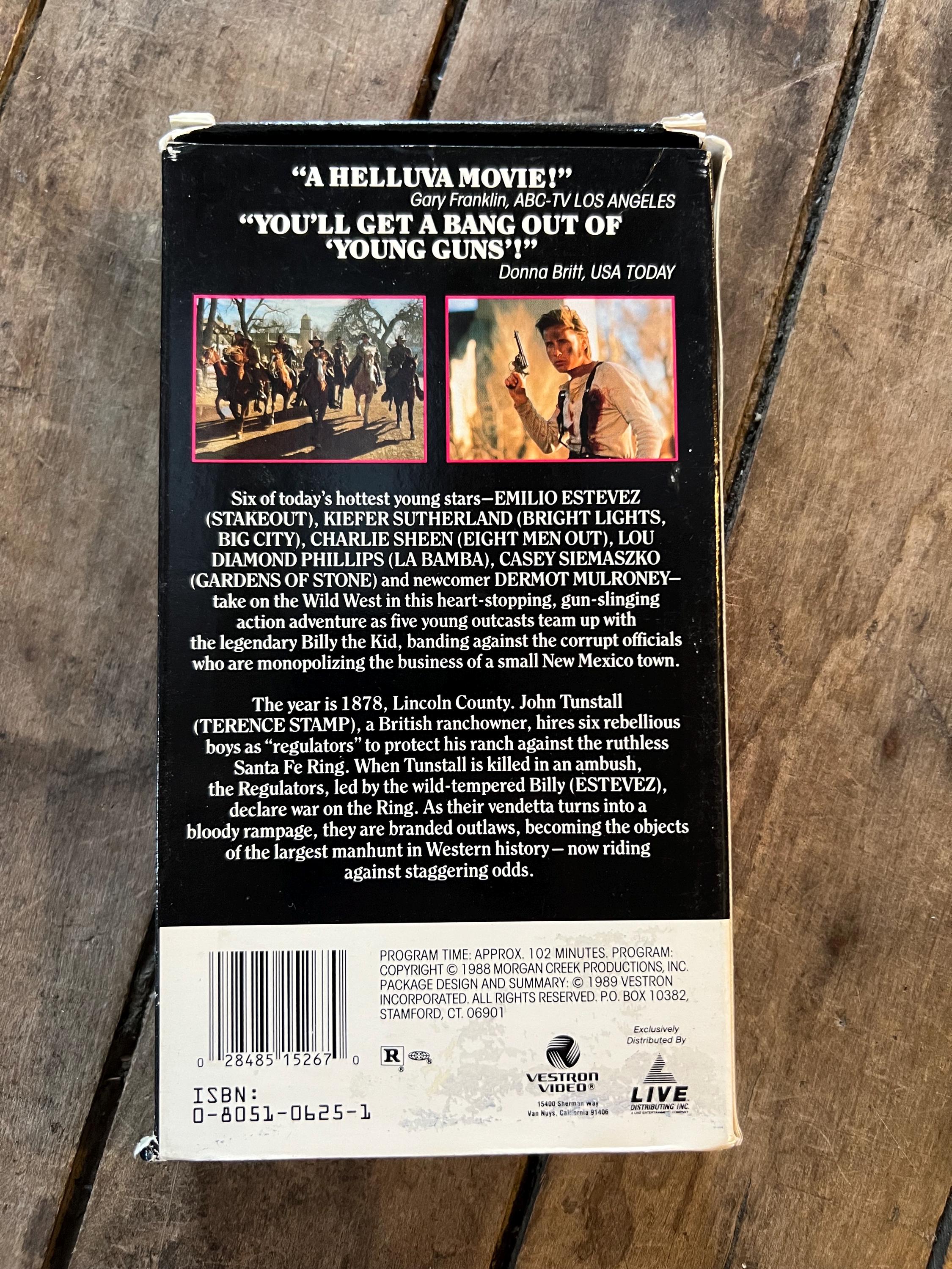 Young Guns  ( VHS 1988) Emilio Estevez, Charlie Sheen & Kiefer Southerland
