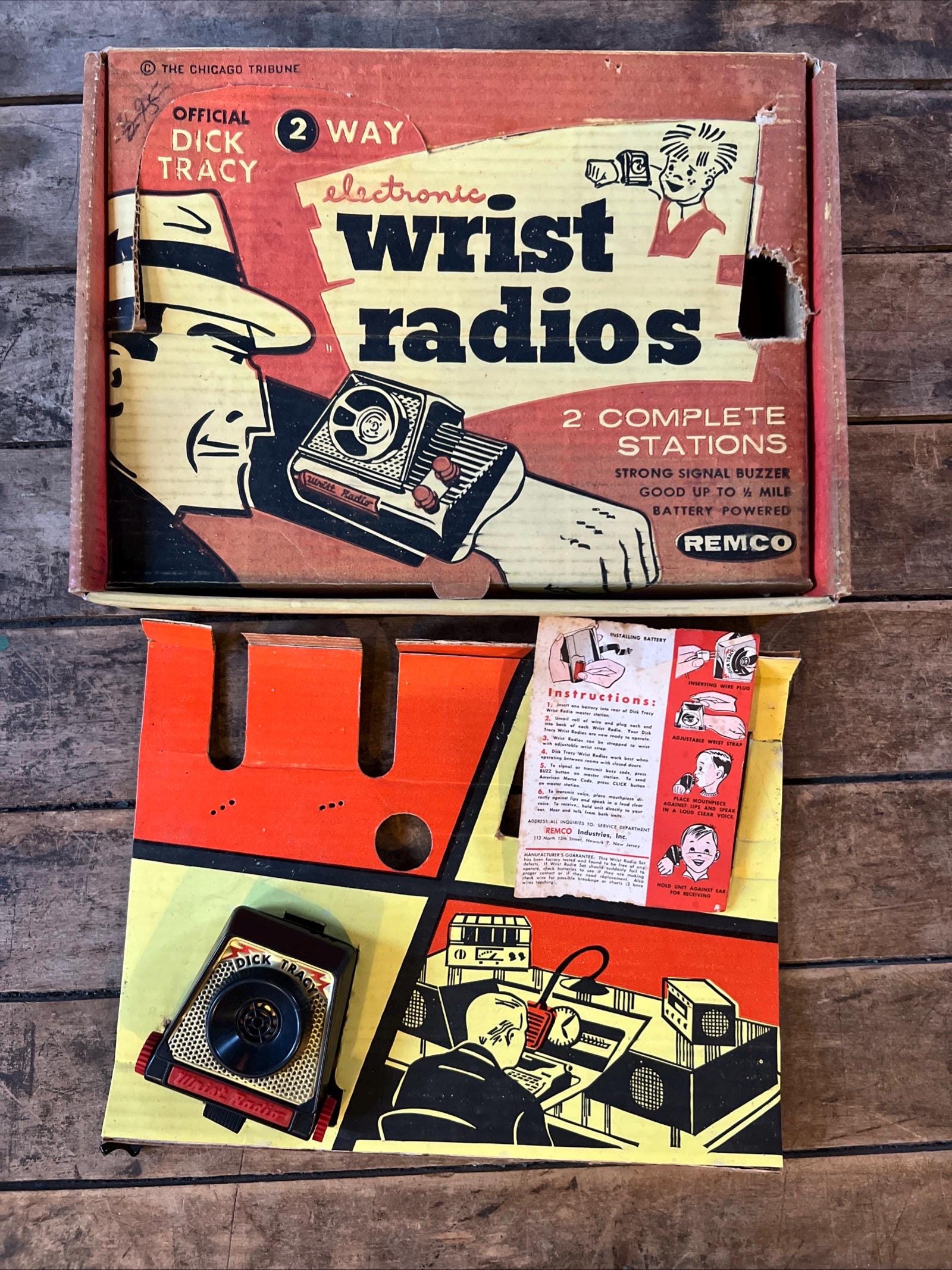 1955 Remco - Official Dick Tracy 2 Way Wrist Radio & Original Box