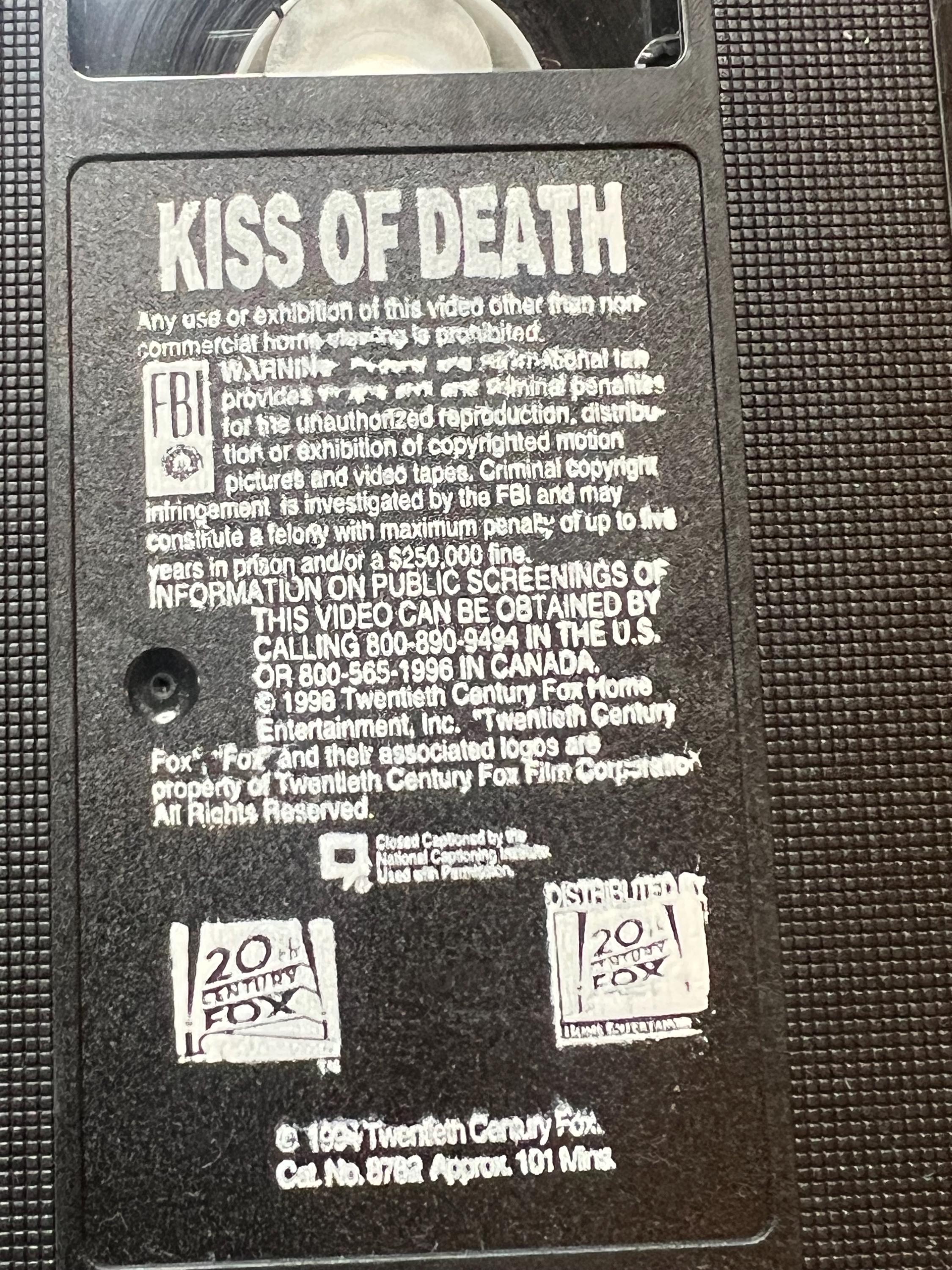 Kiss Of Death - VHS Movie ( 1995 ) - Starring Nicolas Cage & Samuel L Jackson