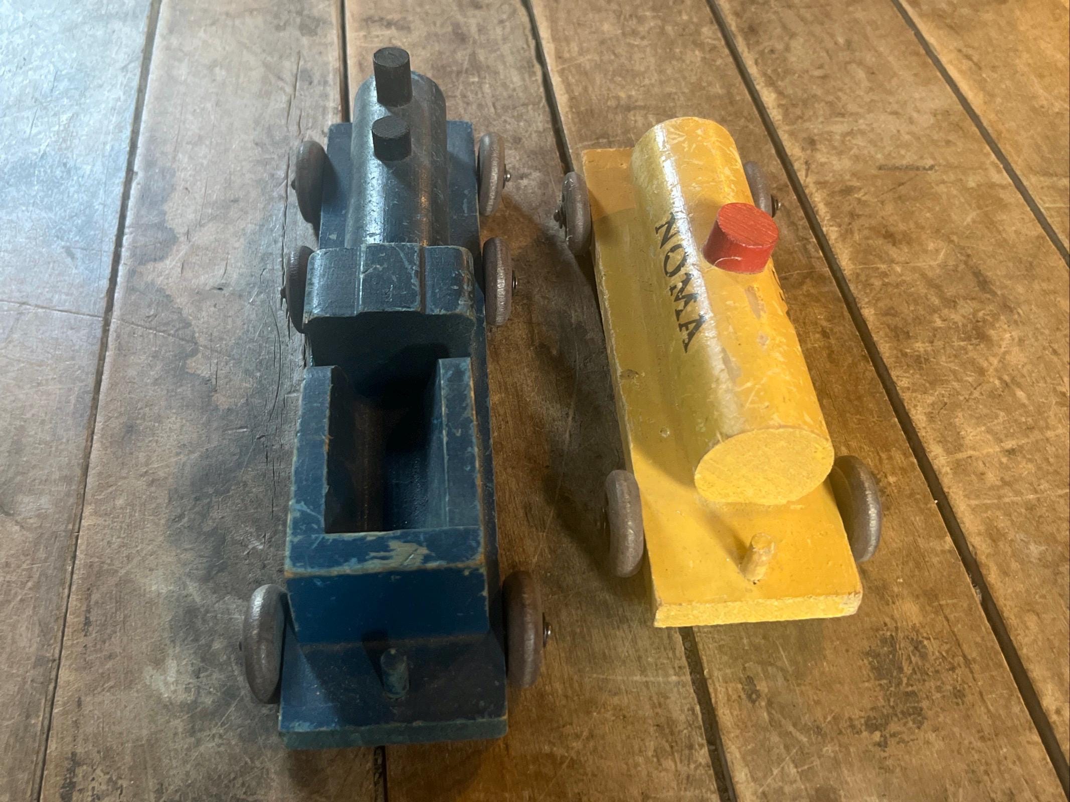 Vintage 1940s NOMA Woodies Wooden Train Set: WWII Era Toy