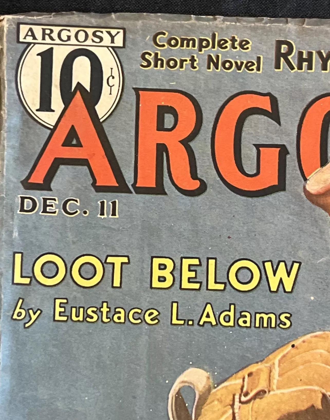 Vintage Argosy Weekly Pulp Magazine - December 11, 1937