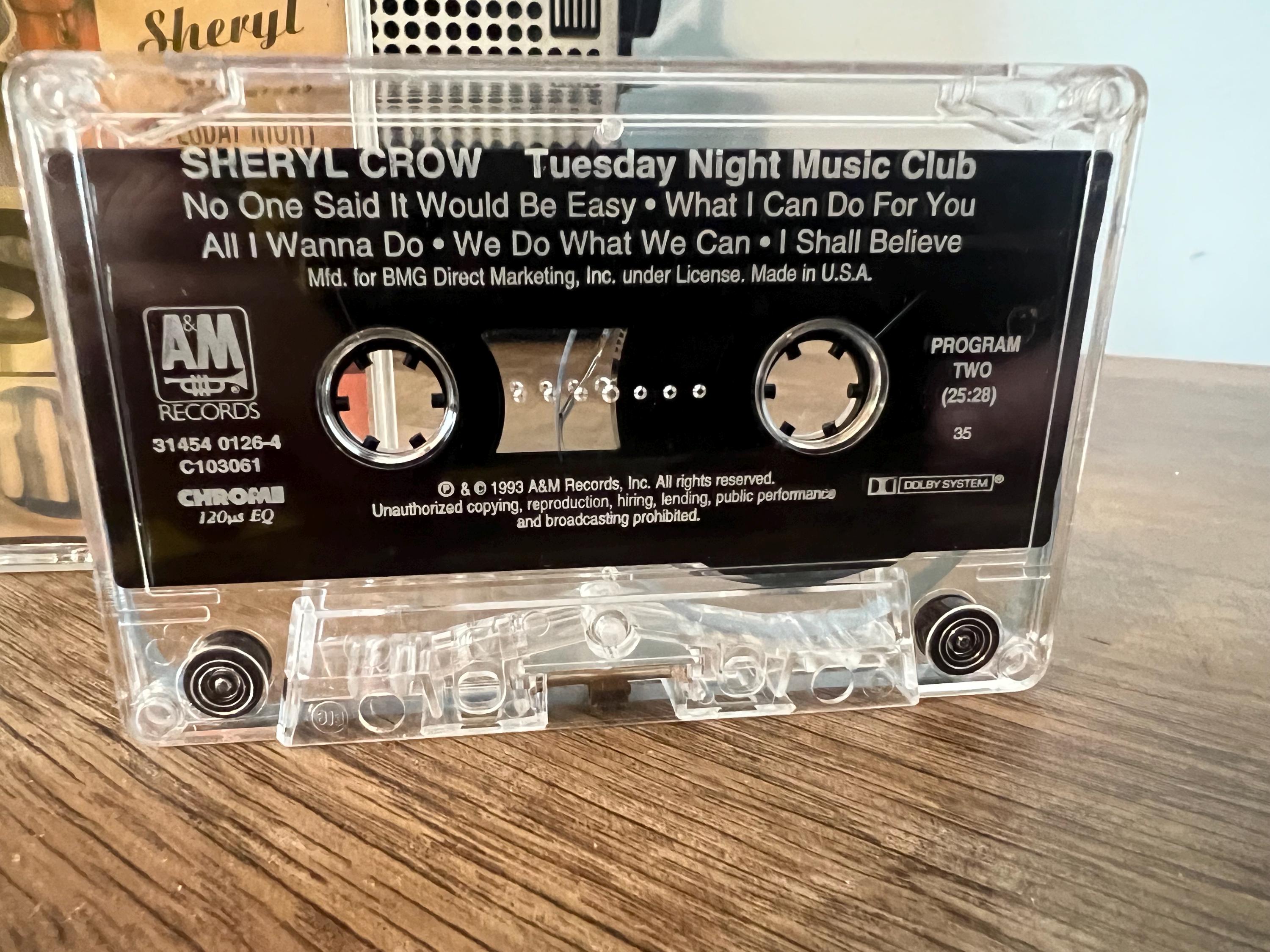 Vintage 1993 Sheryl Crow Cassette Tape: Tuesday Night Music Club