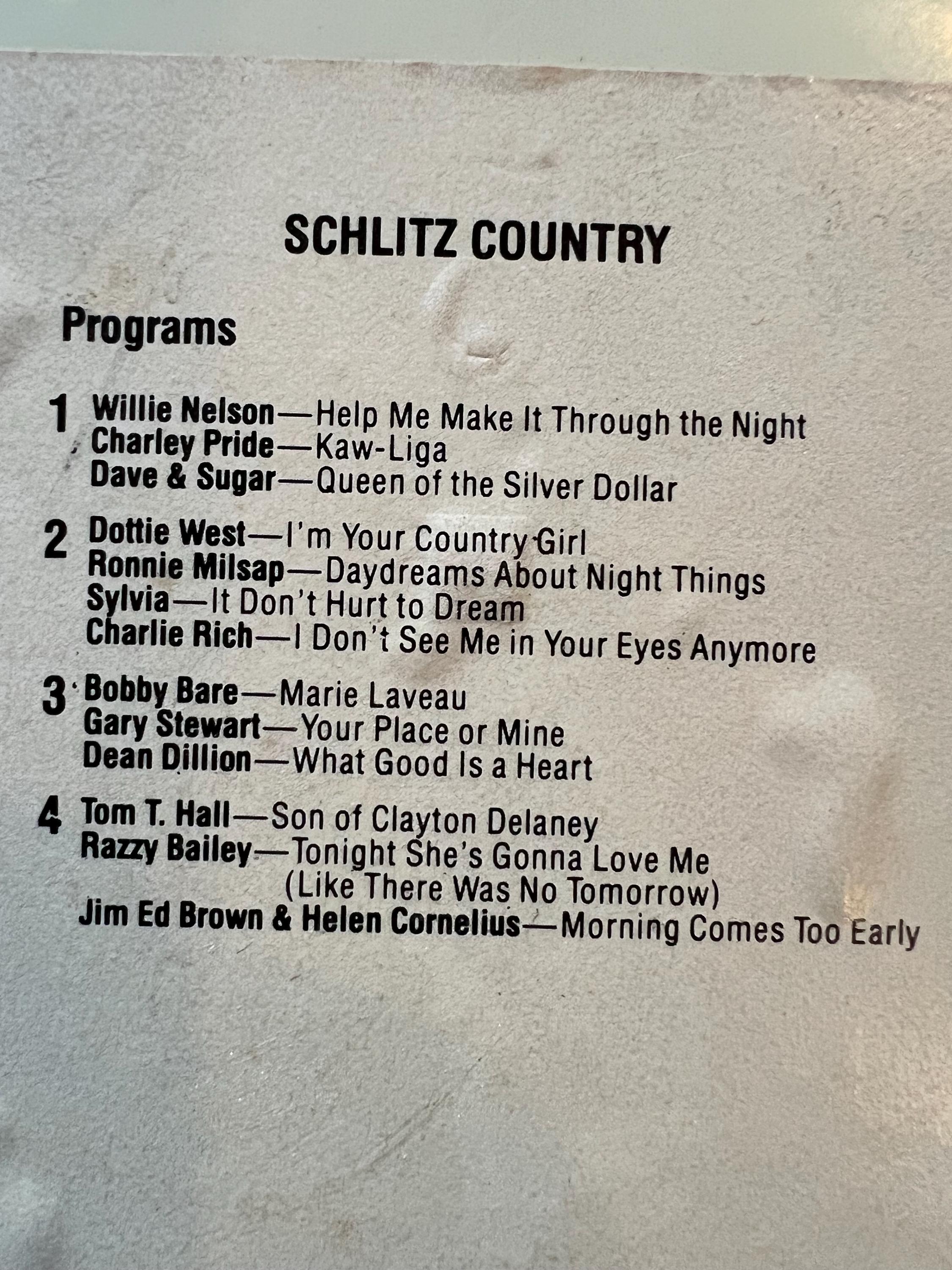 Schlitz Country - RCA Records 8-Track Tape