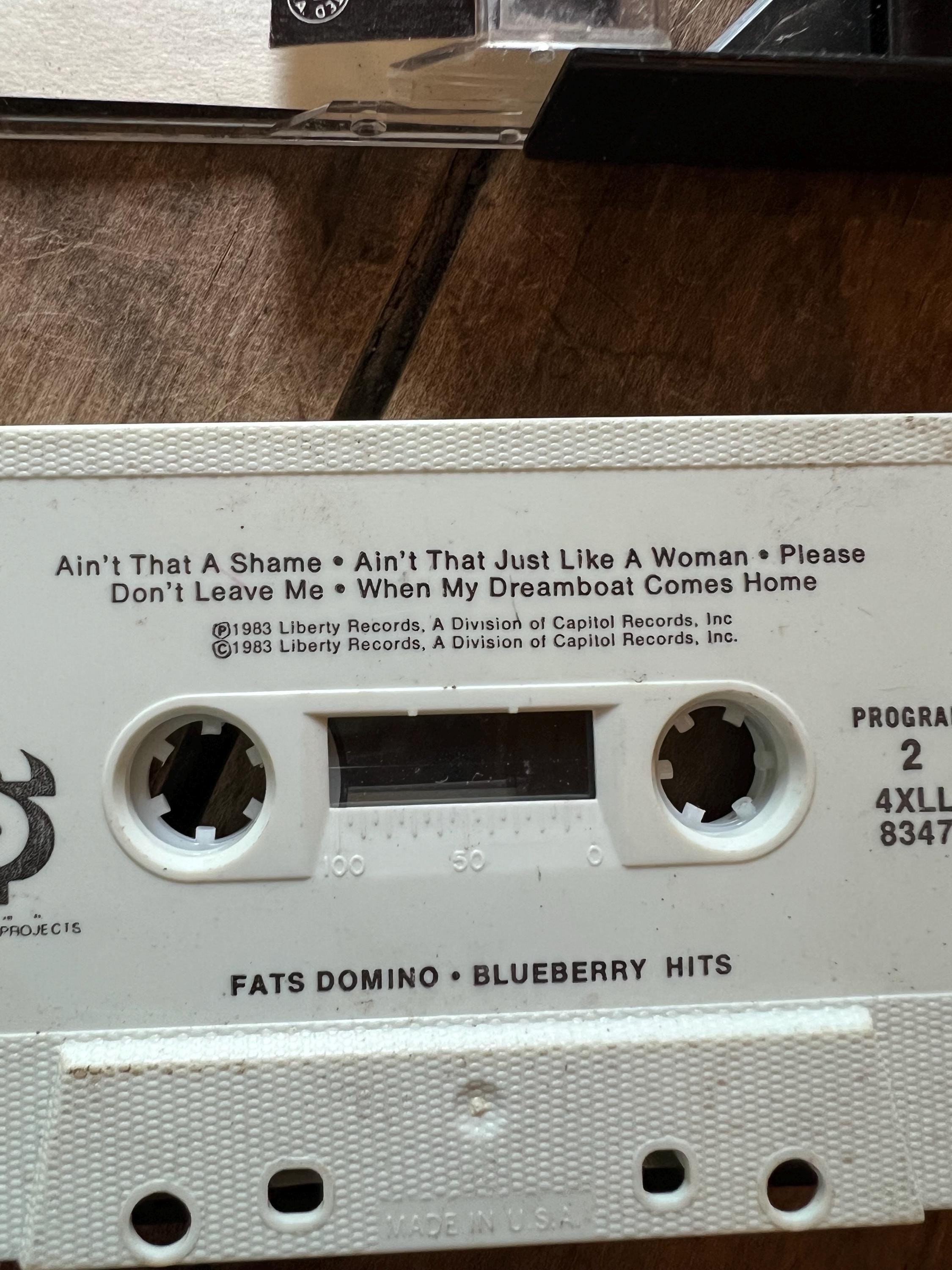 Vintage Fats Domino Cassette Tape: 1983 Blueberry Hits, Rock & Roll Blues