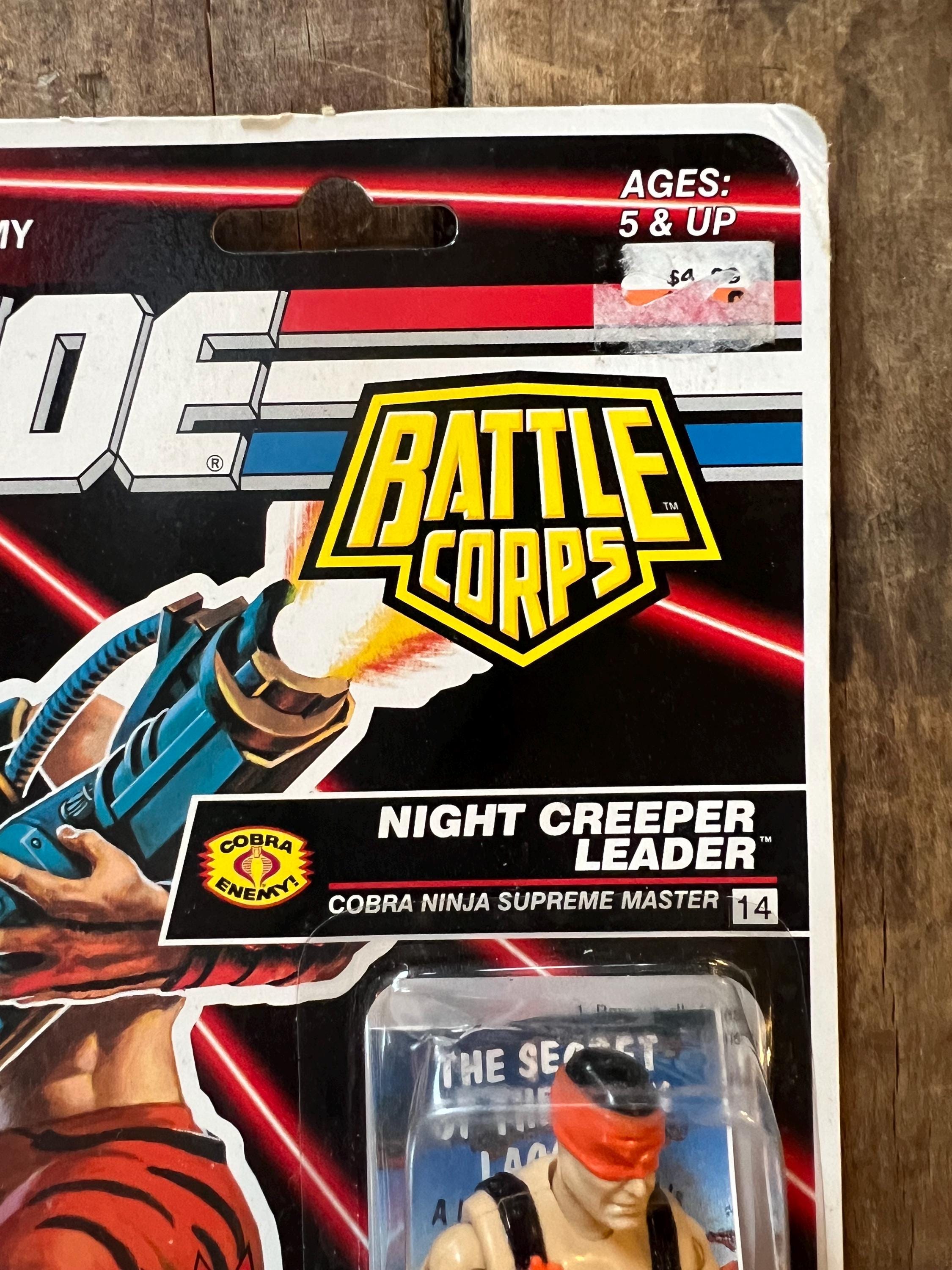 1992 Hasbro GI JOE ARAH - Battle Corps - Cobra Night Creeper Leader - Action Figure - Sealed on Original Card