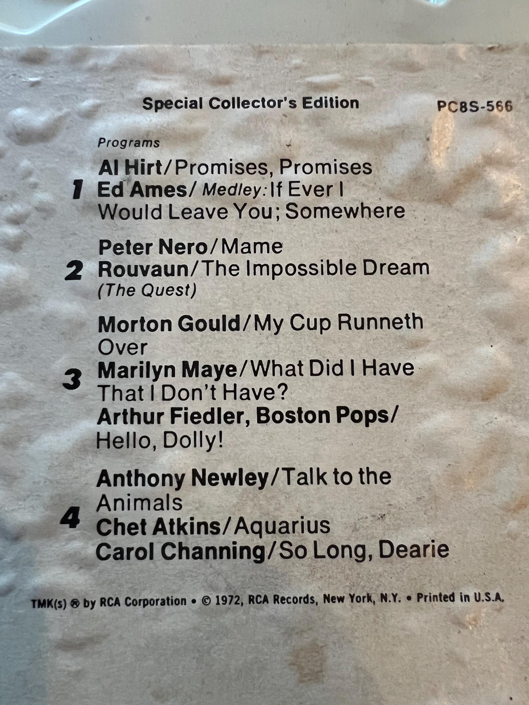 1972 Let Us Entertain You - Special Collectors Edition - RCA Records 8-Track