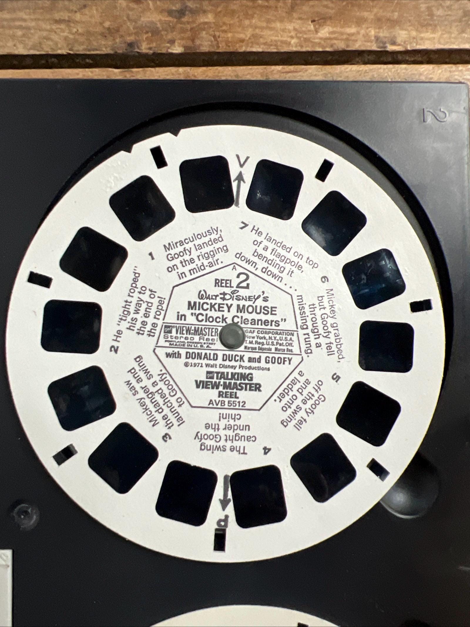 Talking View Master Reels - Walt Disney Mickey Mouse Clock Cleaners - Box Set