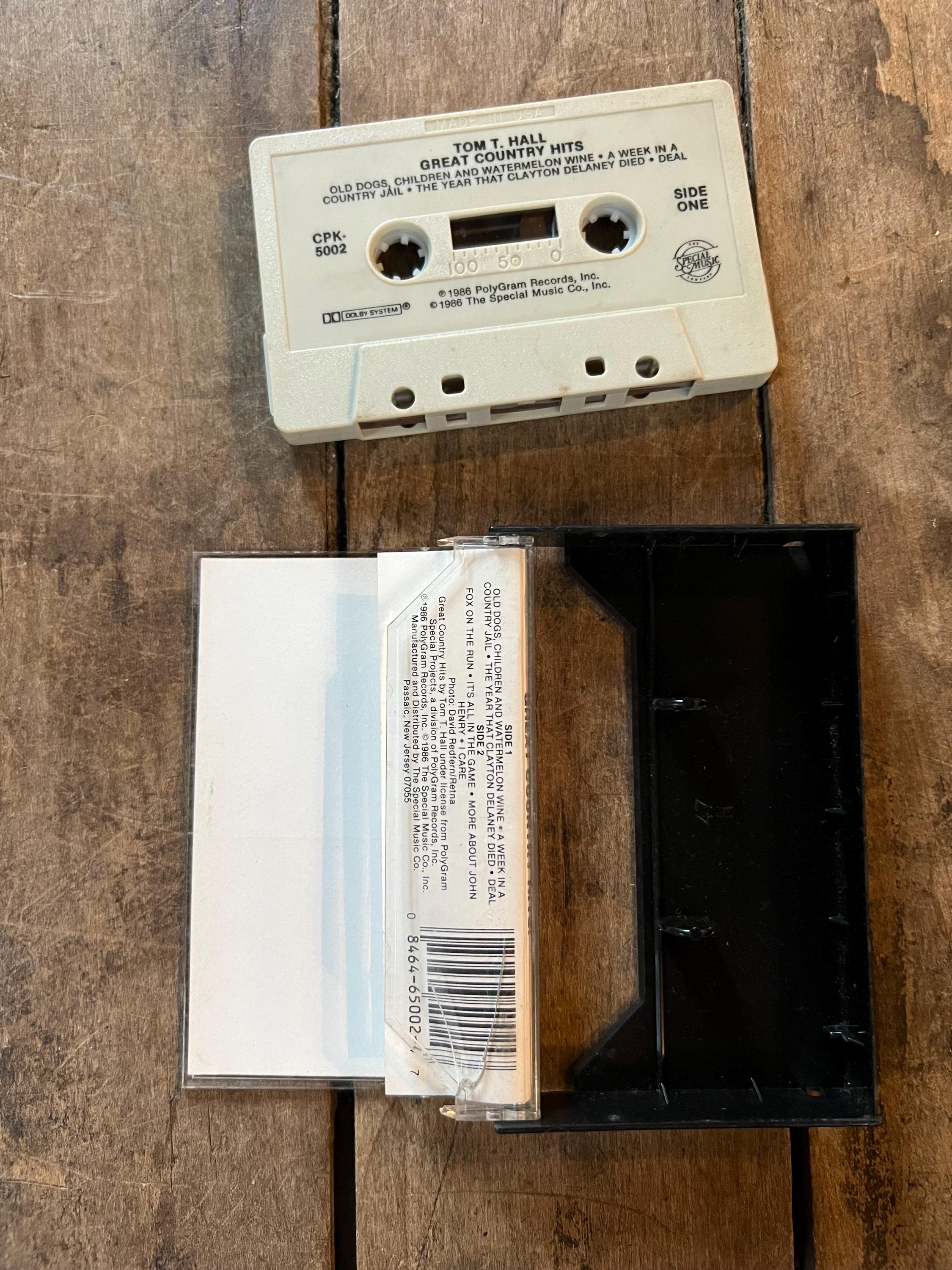 1986 Tom T. Hall Great Country Hits -  Original Cassette Tape - The Special Music Company Records - Country Music Cassette Tape
