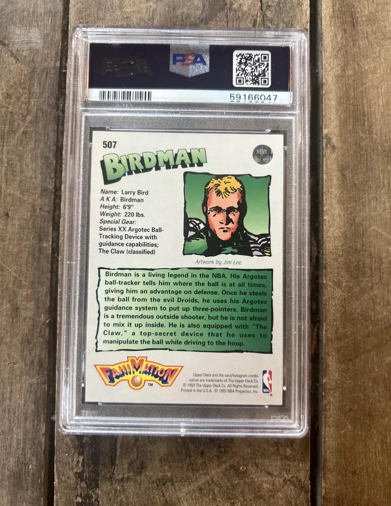 1992 Larry Bird Upper Deck Fanimation Art Card - PSA 7
