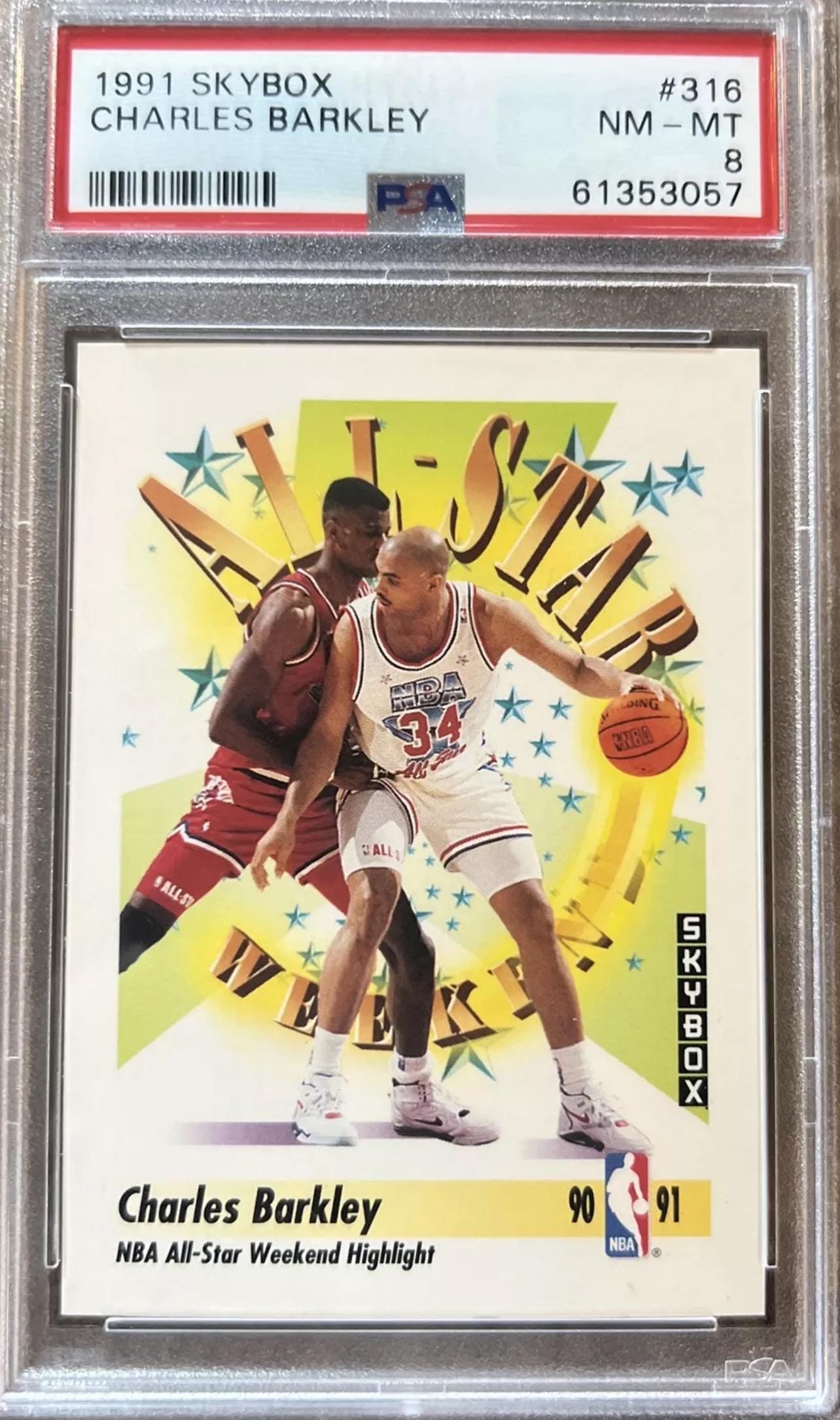 Vintage 1991 Skybox Charles Barkley All-Star Game Card - PSA 8