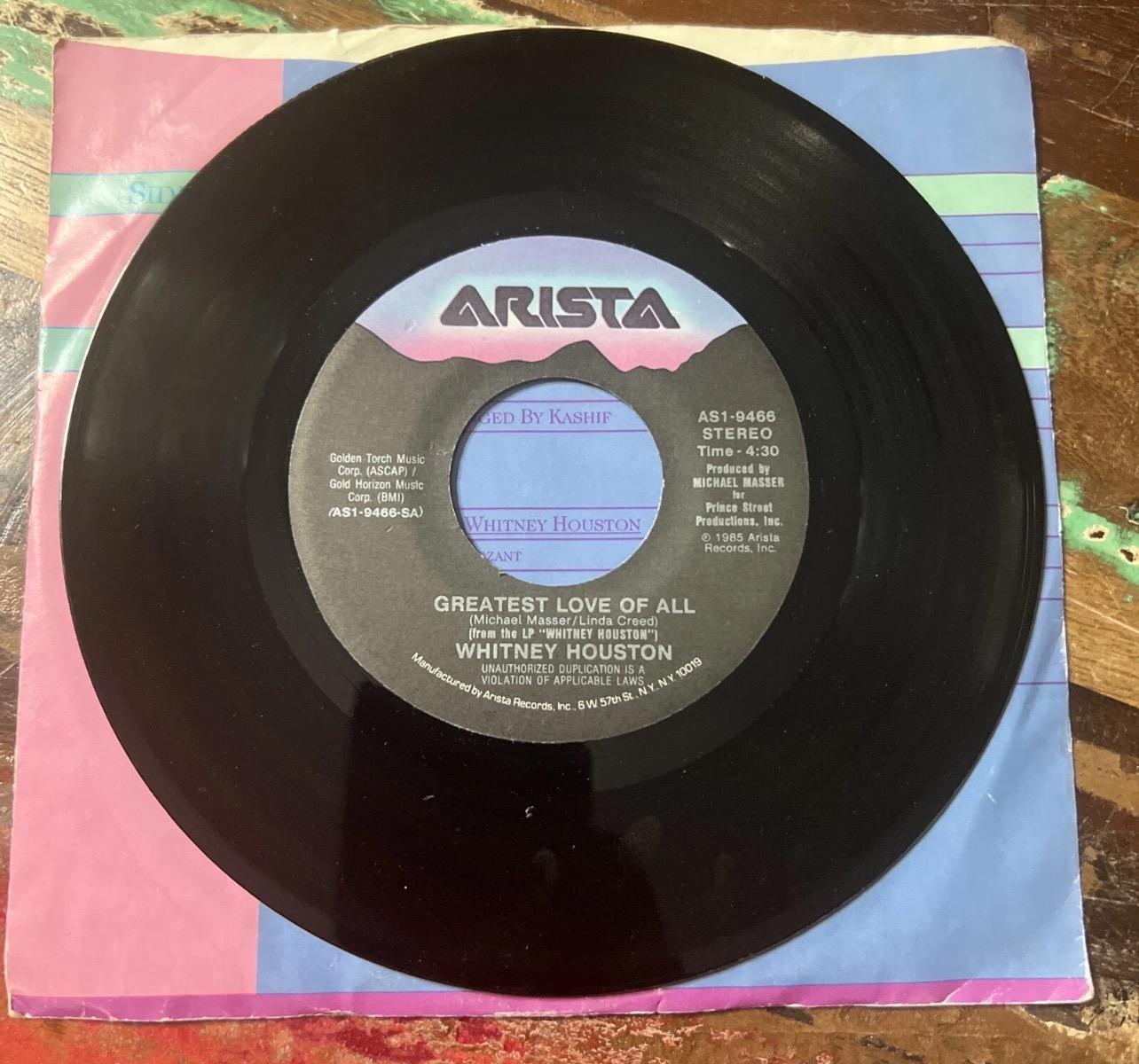 Whitney Houston - Greatest Love Of All 45 Record - 1985 Arista Vinyl