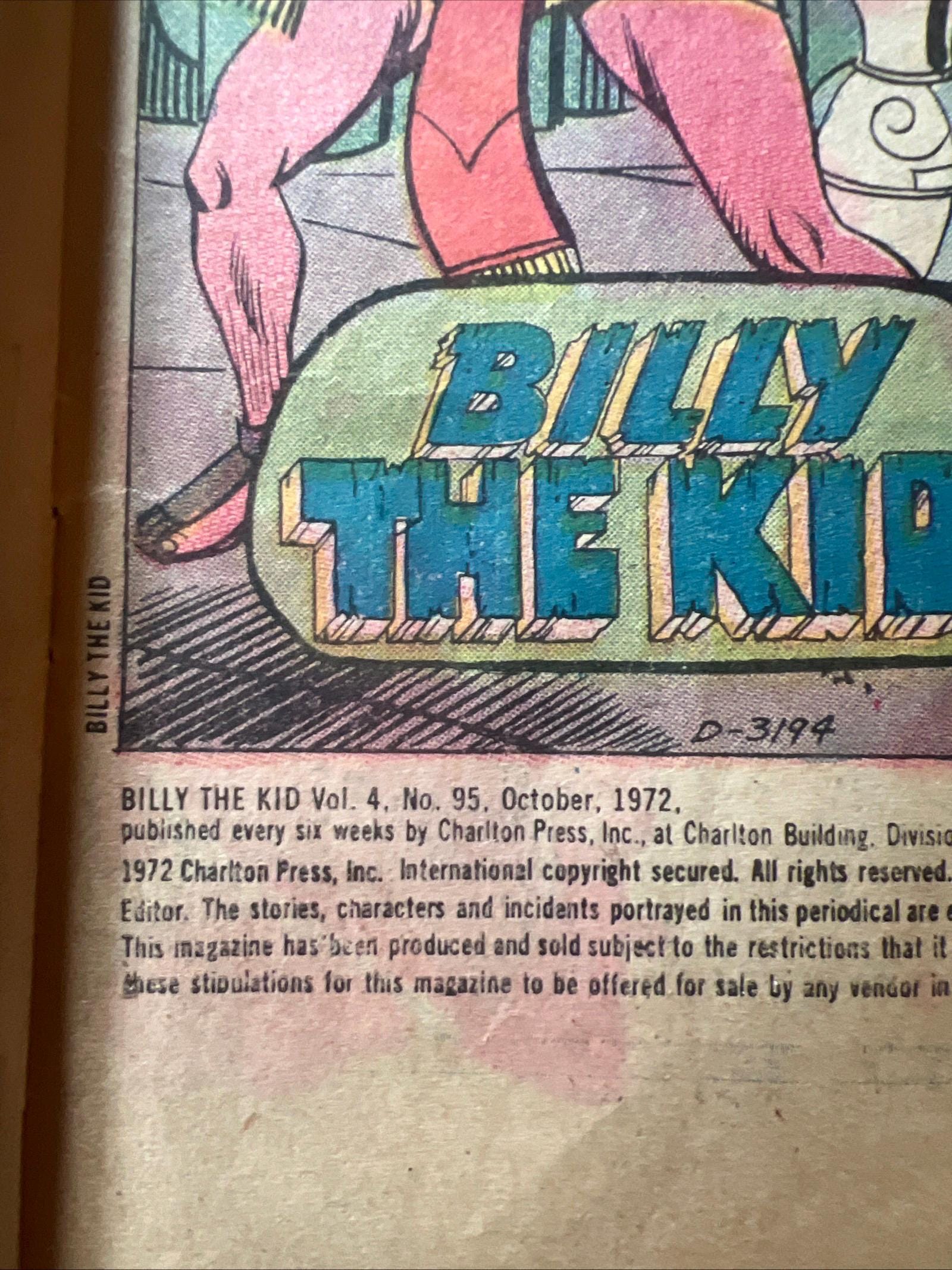 Billy the Kid #95 (1972) Charlton Comic Book - Vintage Cowboy Collectibles