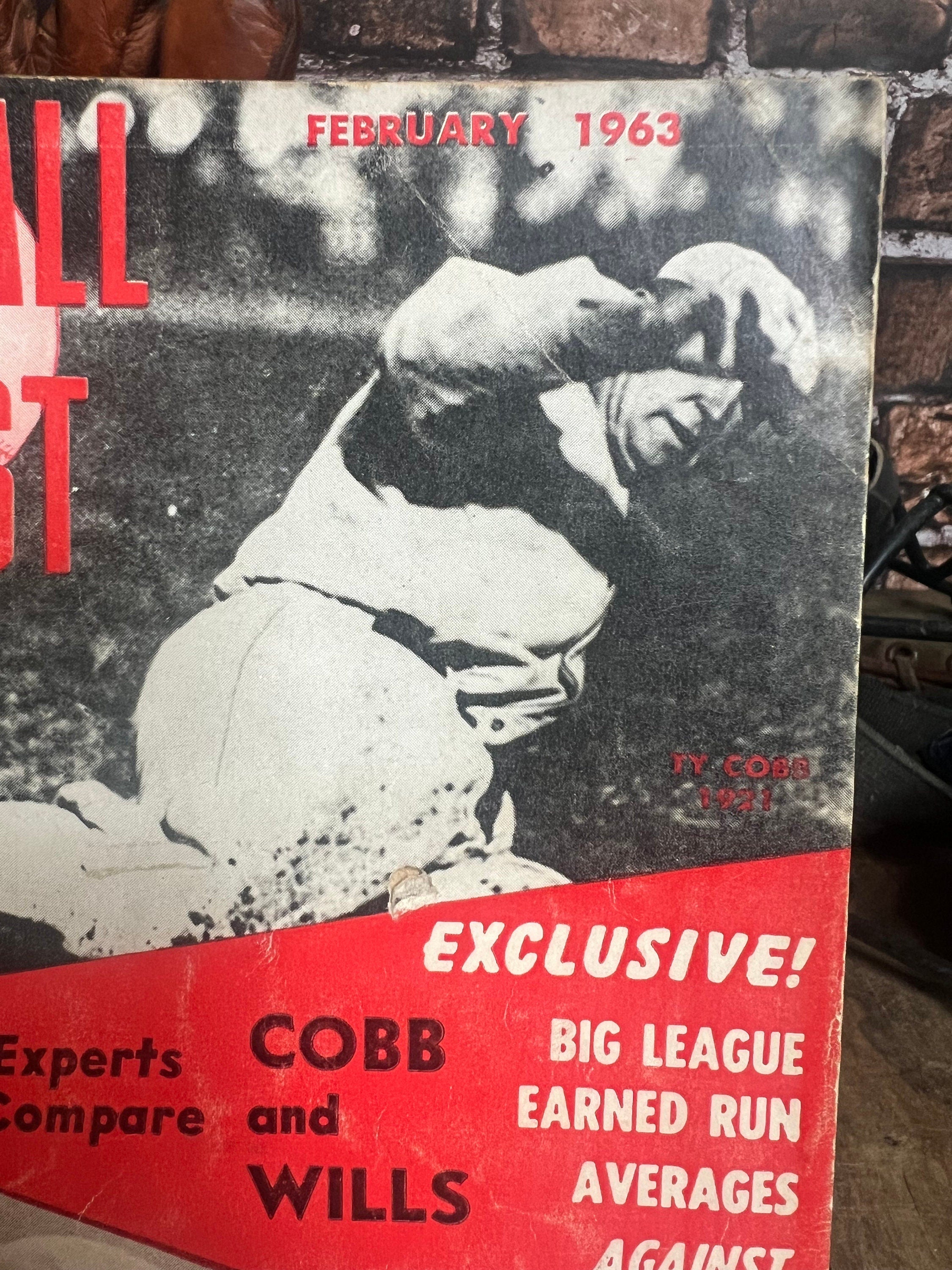 Vintage 1963 Baseball Digest: Ty Cobb & Maury Wills Cover, MLB Collectible