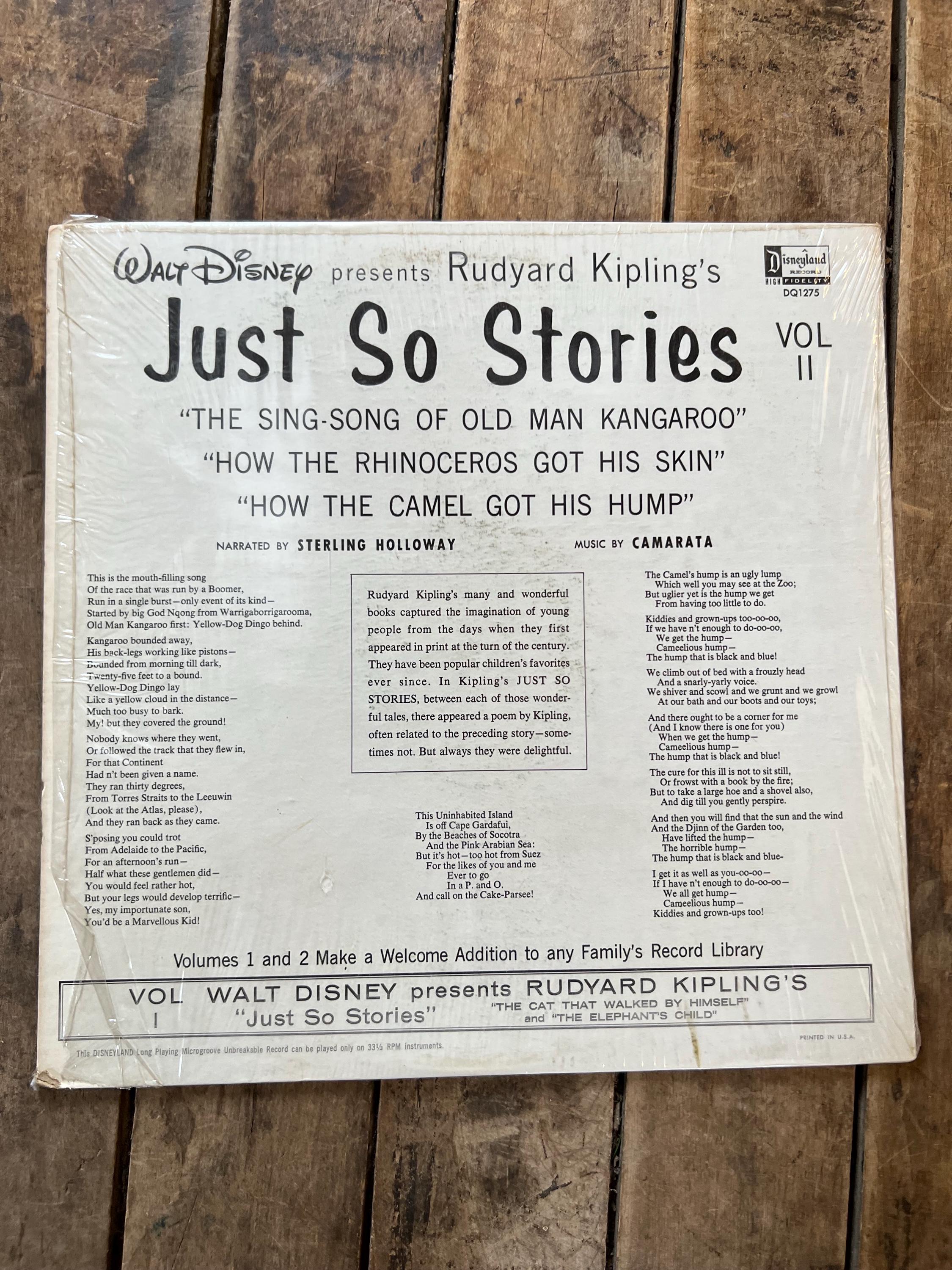 Just So Stories Volume 2 - 1965 Walt Disney Records - LP Vinyl Album - by Rudyard Kipling