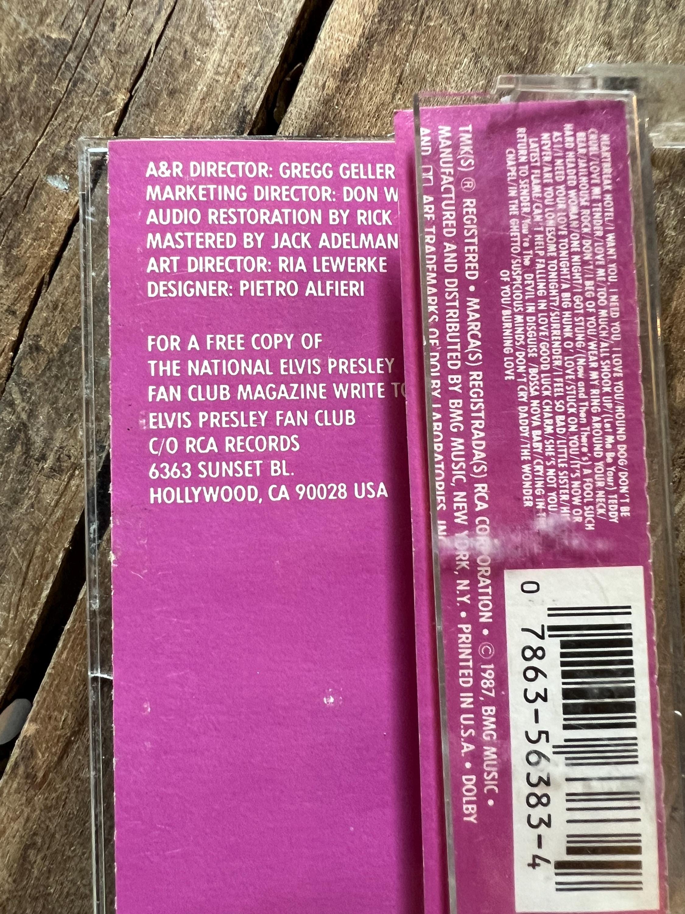 Vintage 1987 Elvis Presley Cassette Tape: Top Ten Hits, RCA Victor