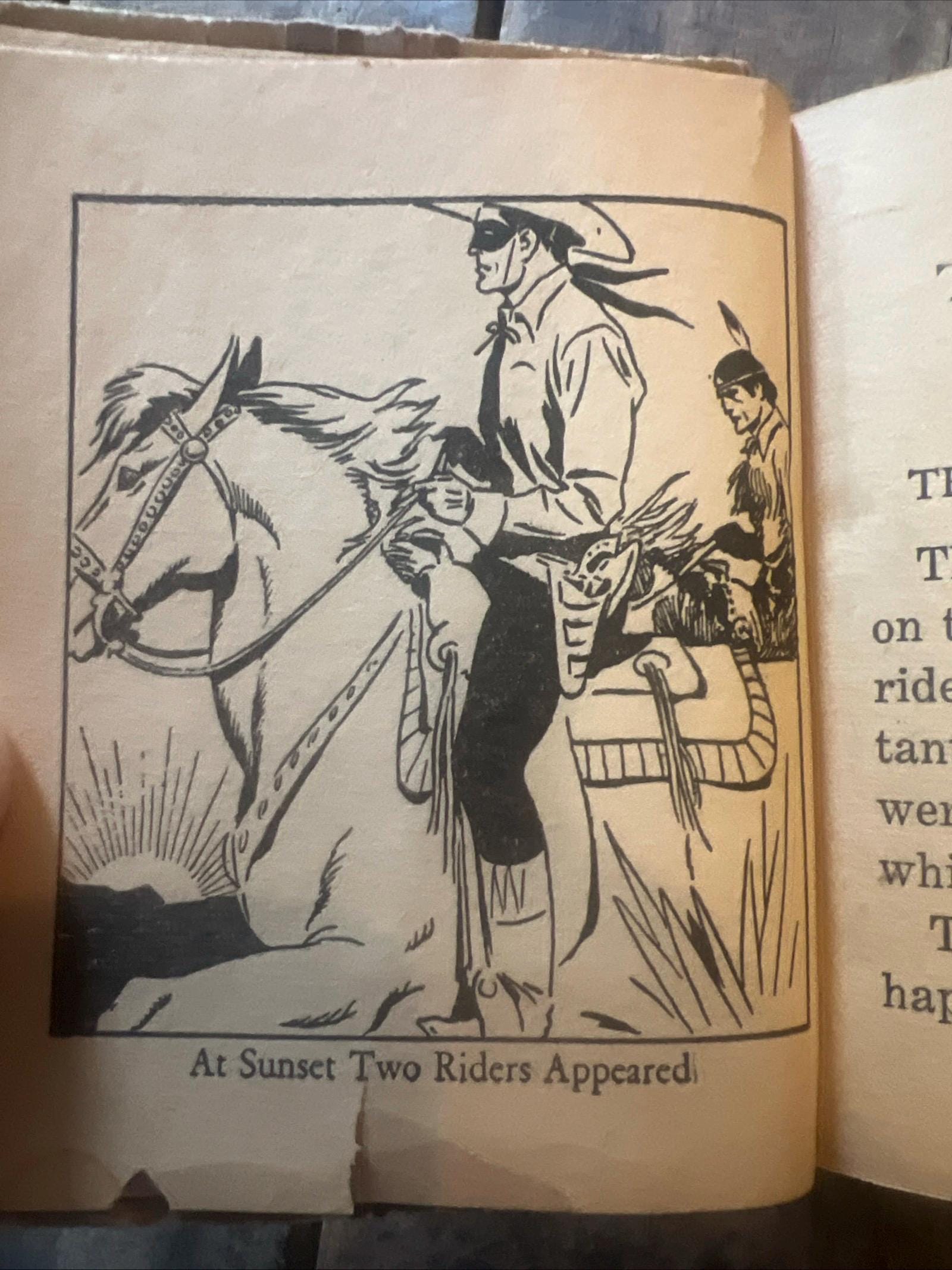 Vintage 1941 The Lone Ranger Hardcover Book: Follows Through with Tonto and Silver