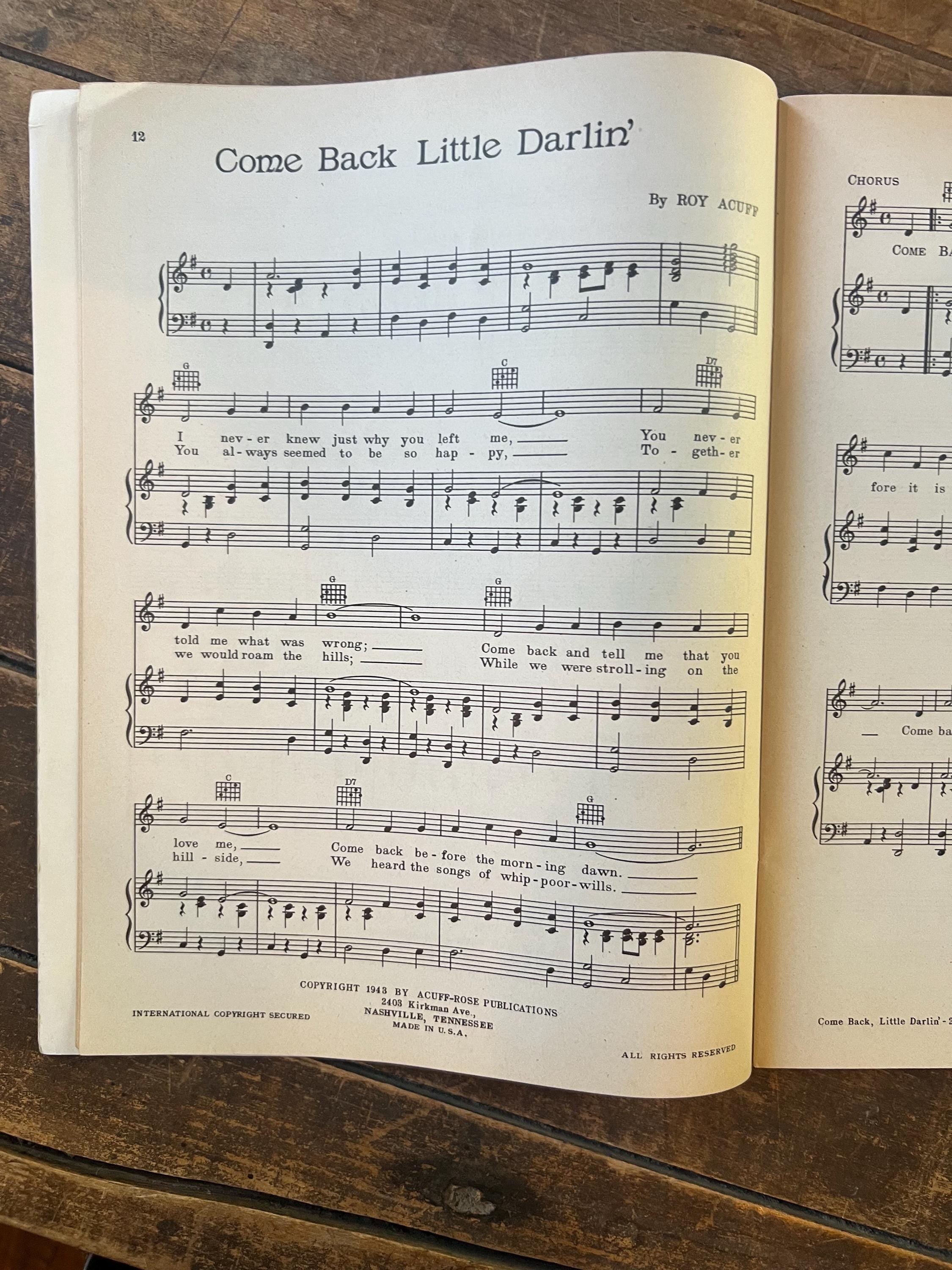 Vintage 1940s Roy Acuff Sheet Music: Smokey Mountain Songs